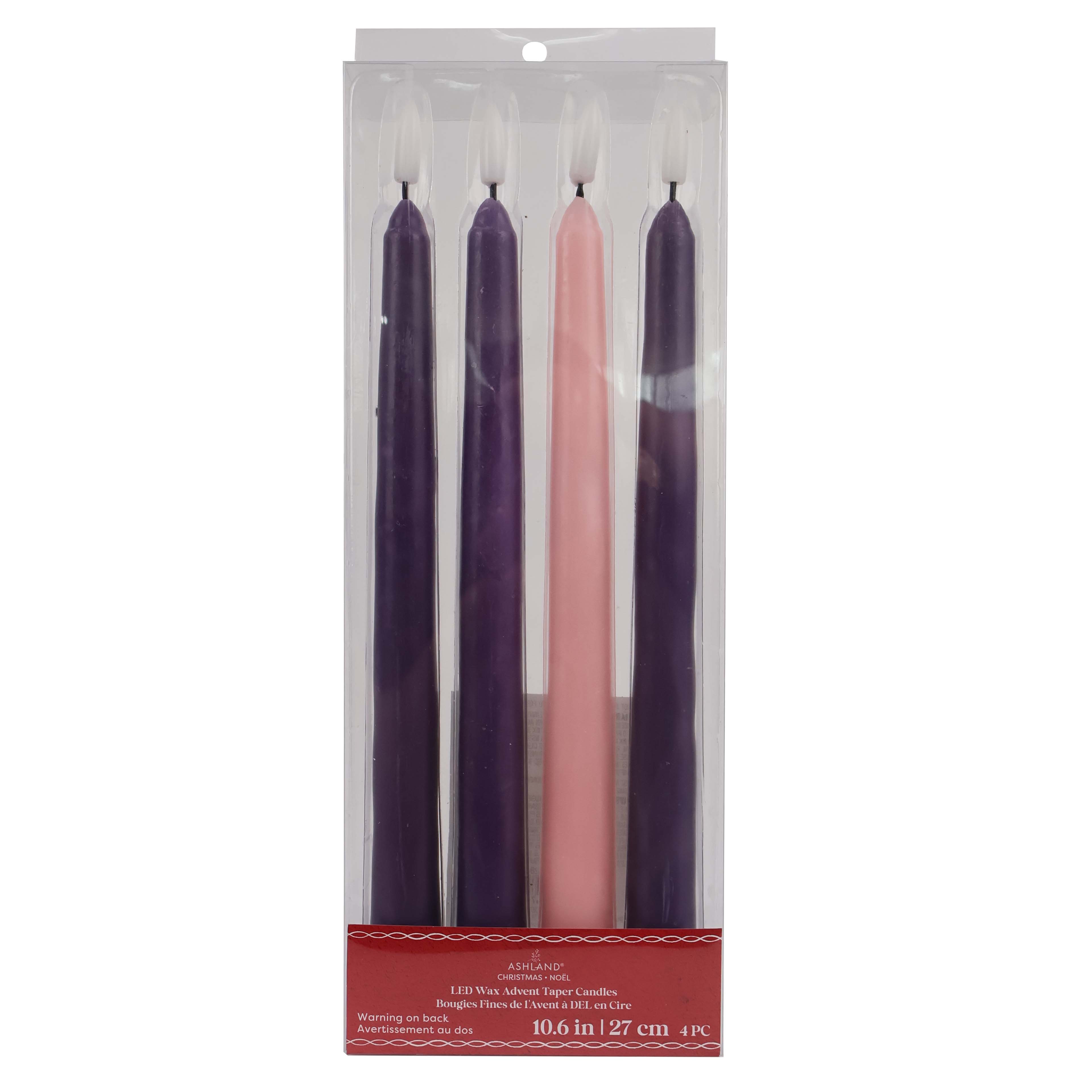 10.5&#x22; LED Wax Advent Taper Candles, 4ct. by Ashland&#xAE;