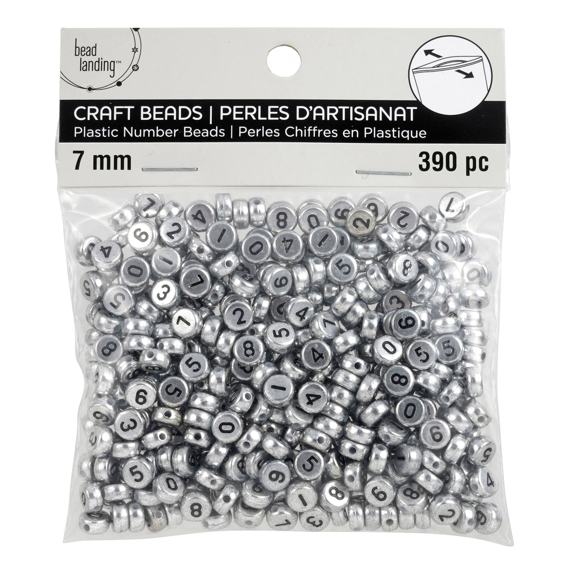 12 Packs: 390 ct. (4,680 total) Plastic Number Circle Craft Beads by Bead Landing™, 7mm