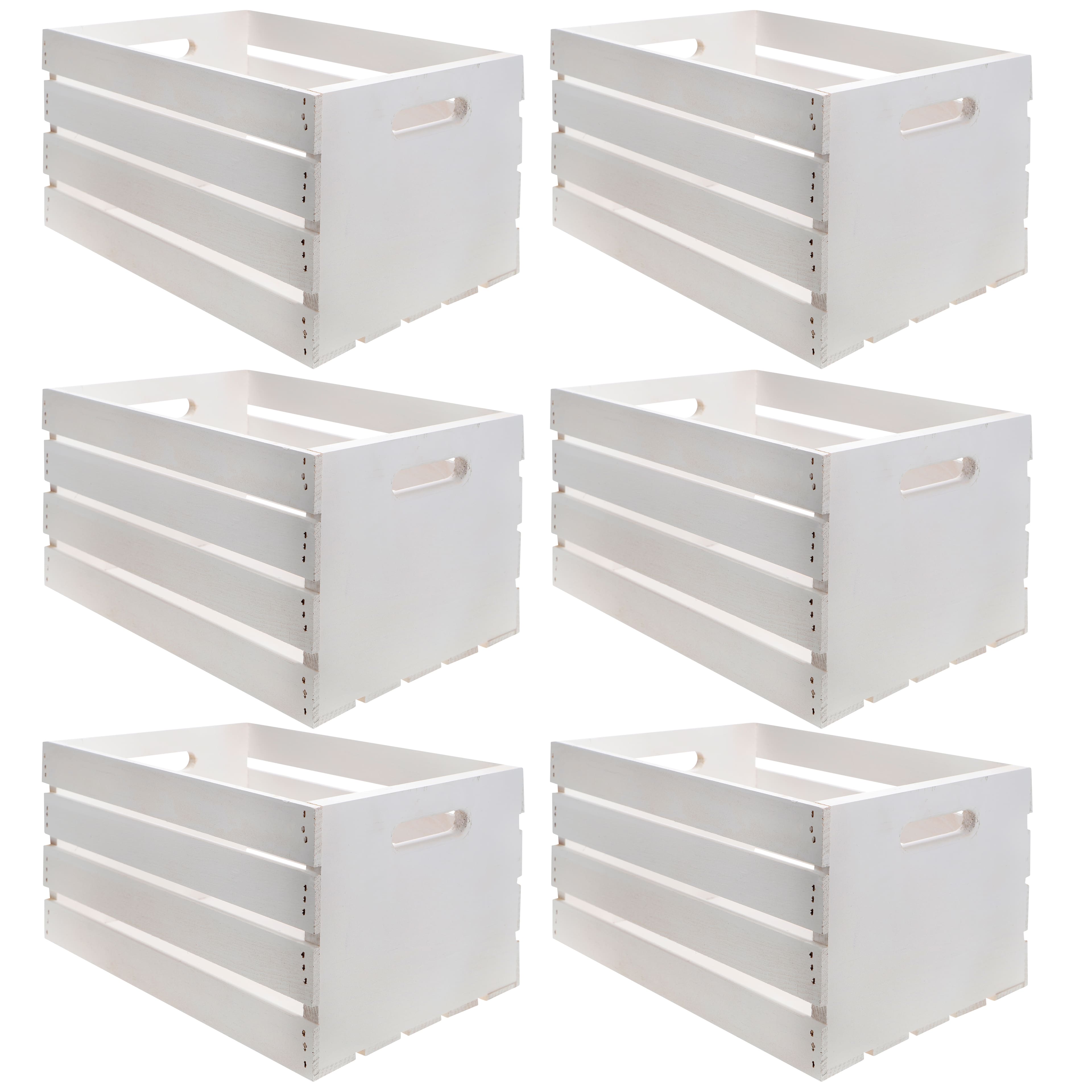 6 Pack: Whitewashed Wood Crate by Make Market&#xAE;