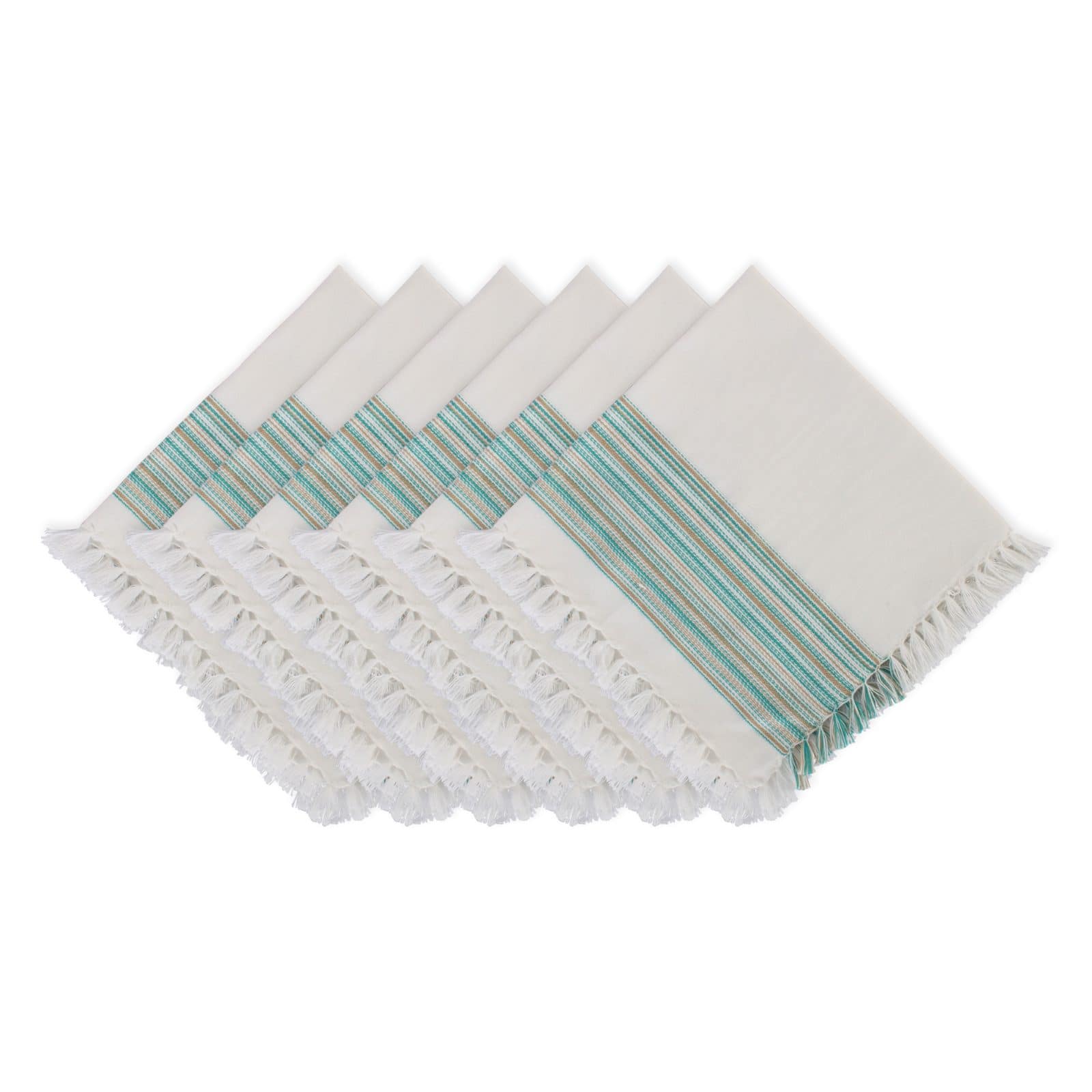 DII&#xAE; 20&#x22; x 20&#x22; Fringed Striped Napkins, 6ct.