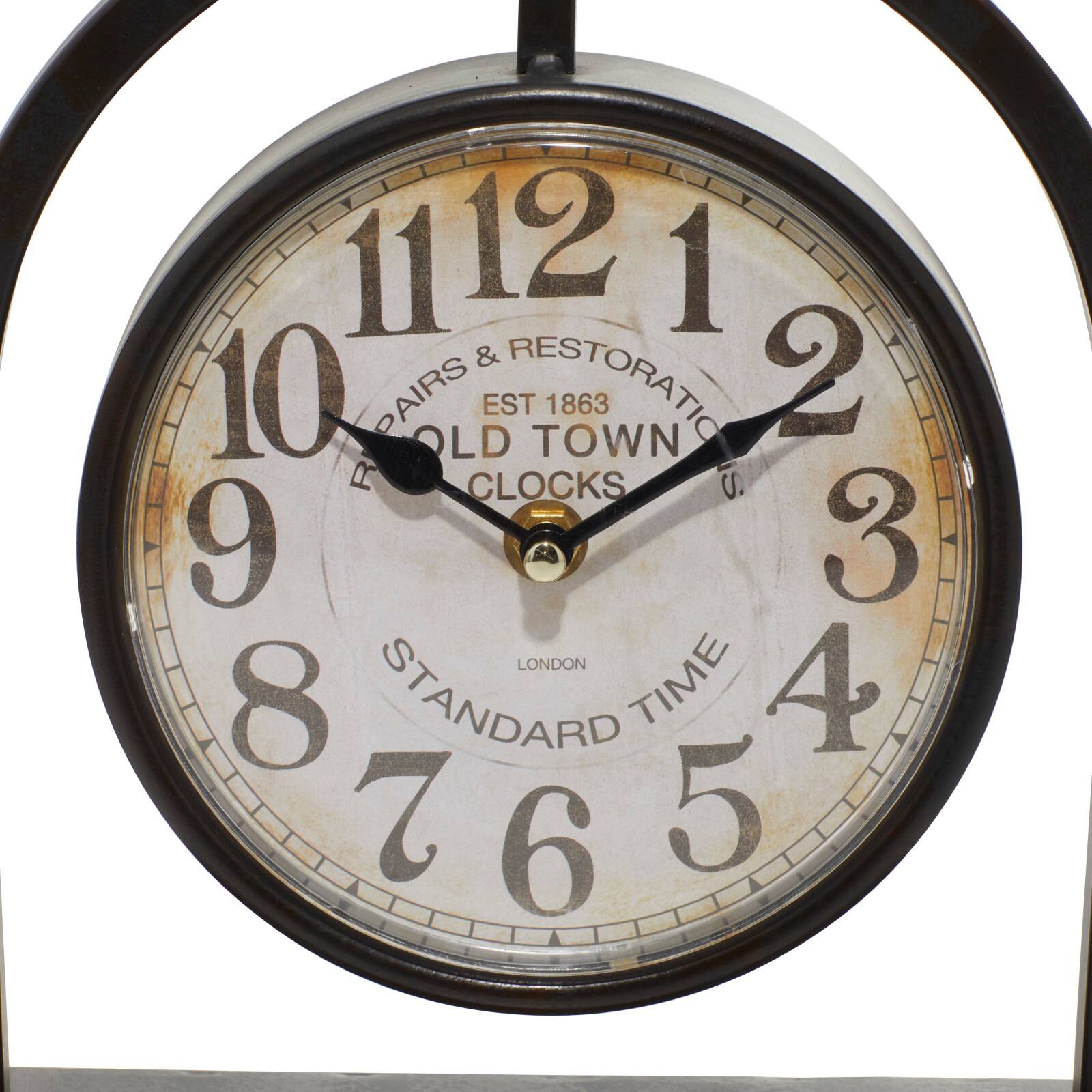11&#x22; Black Metal Vintage Hanging Clock Set