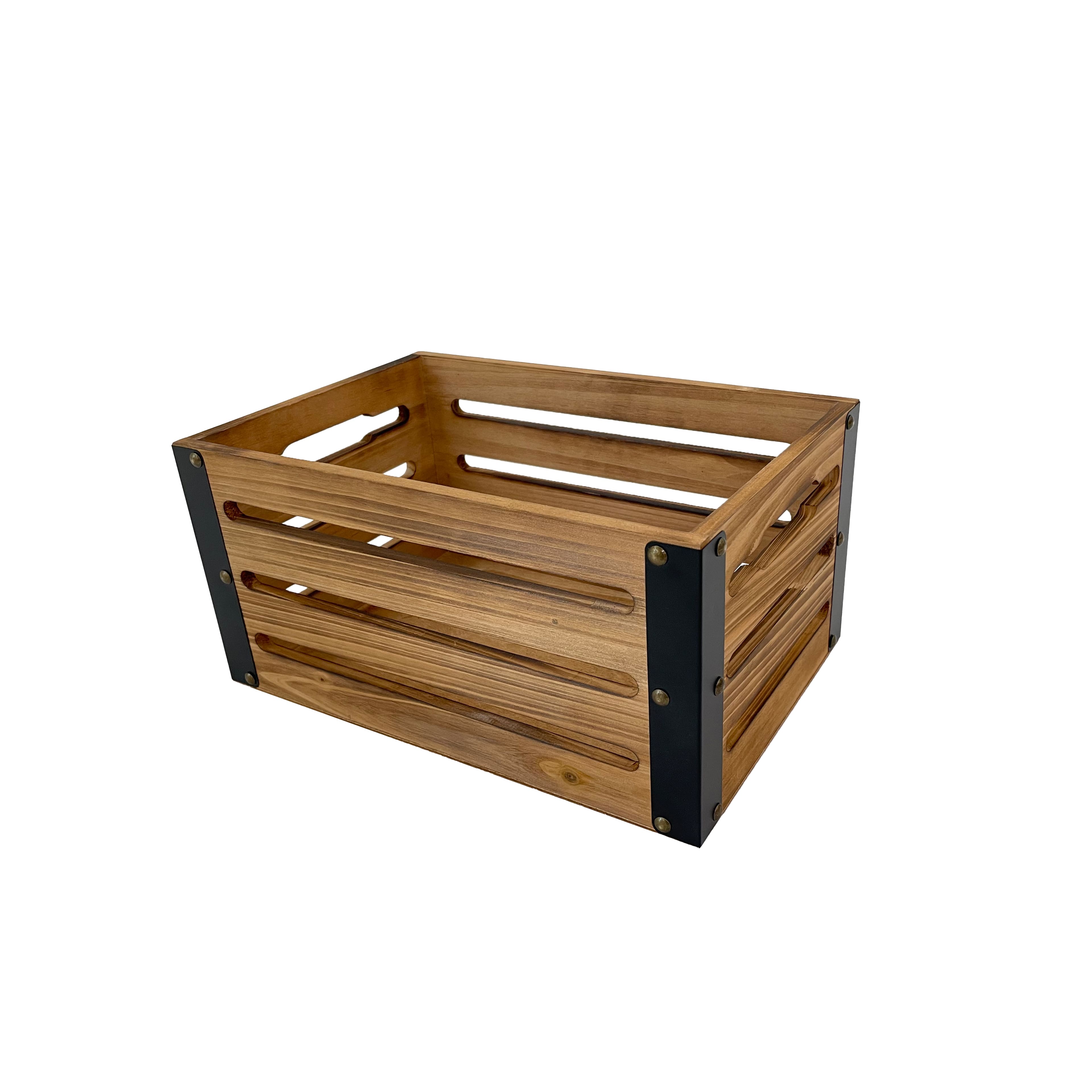12.5&#x22; Natural Brown Wood &#x26; Metal Crate by Ashland&#xAE;