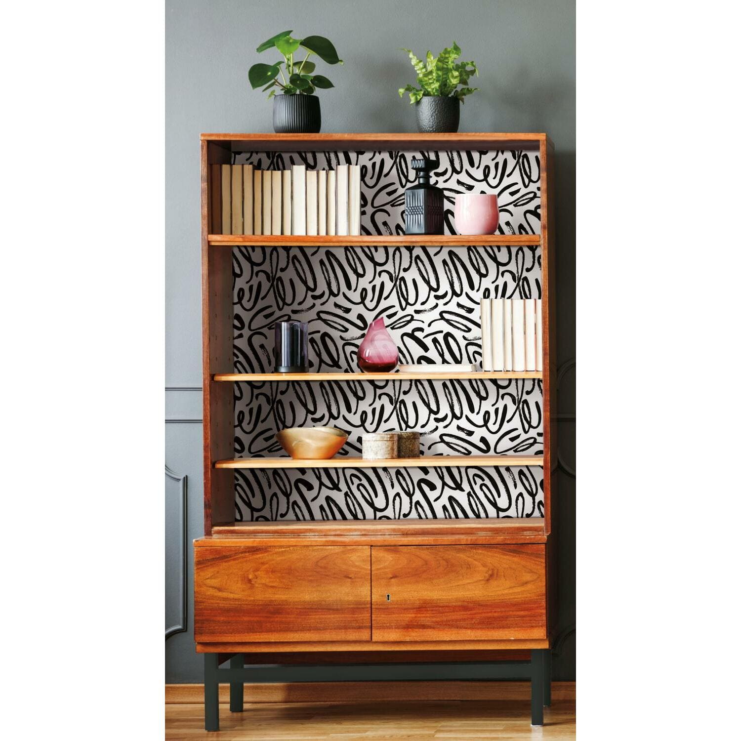 RoomMates Curly Strokes Peel & Stick Wallpaper