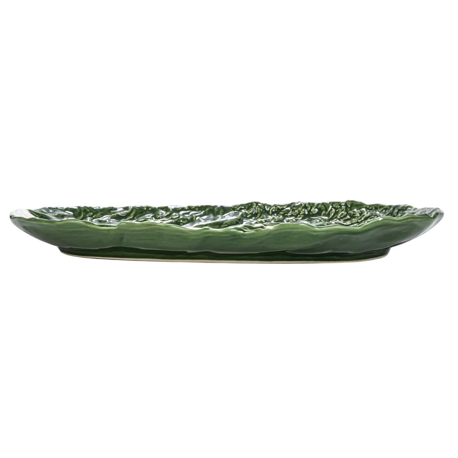 13.5&#x22; Green Cabbage Ceramic Serving Plates, 6ct.