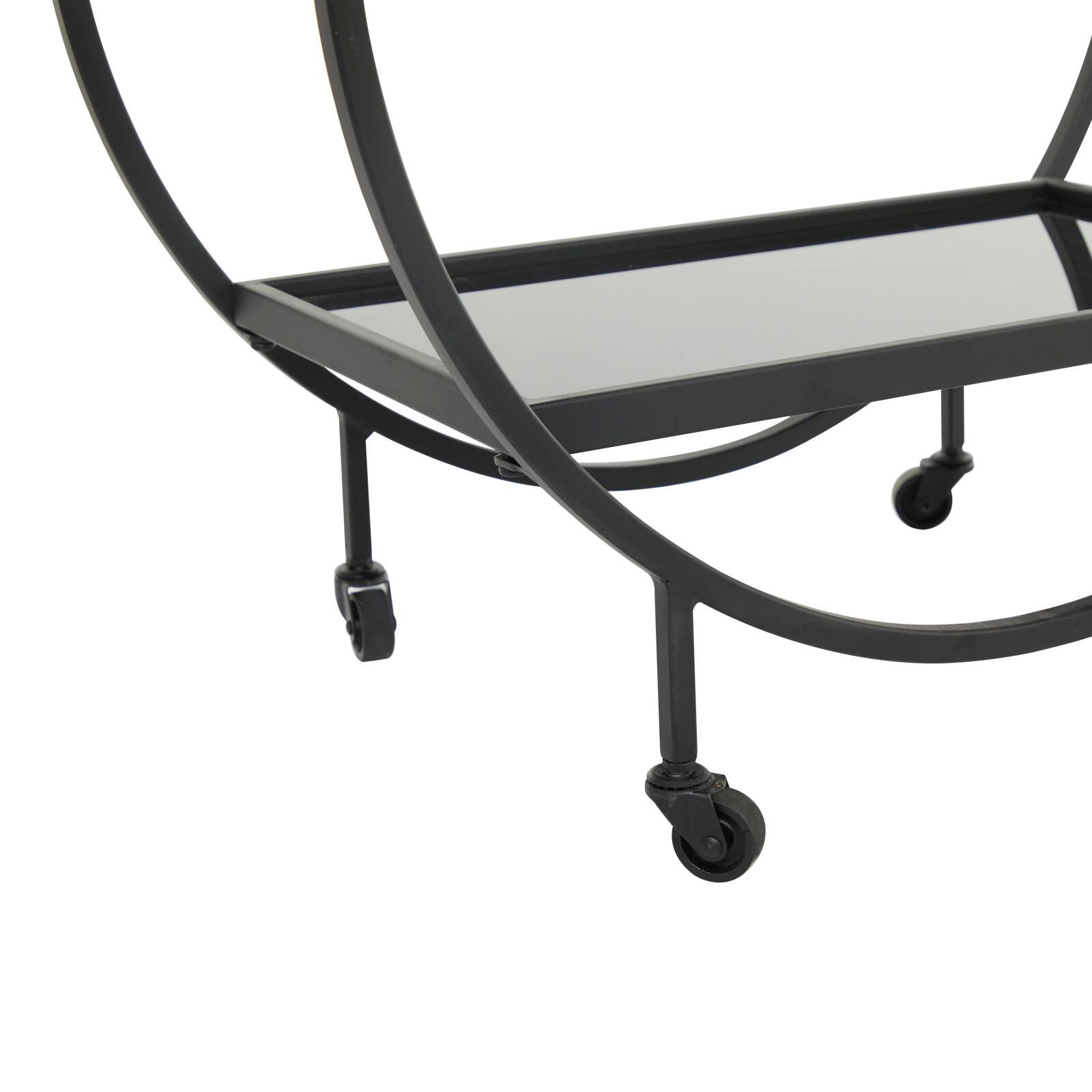 31&#x22; Metal Contemporary Bar Cart