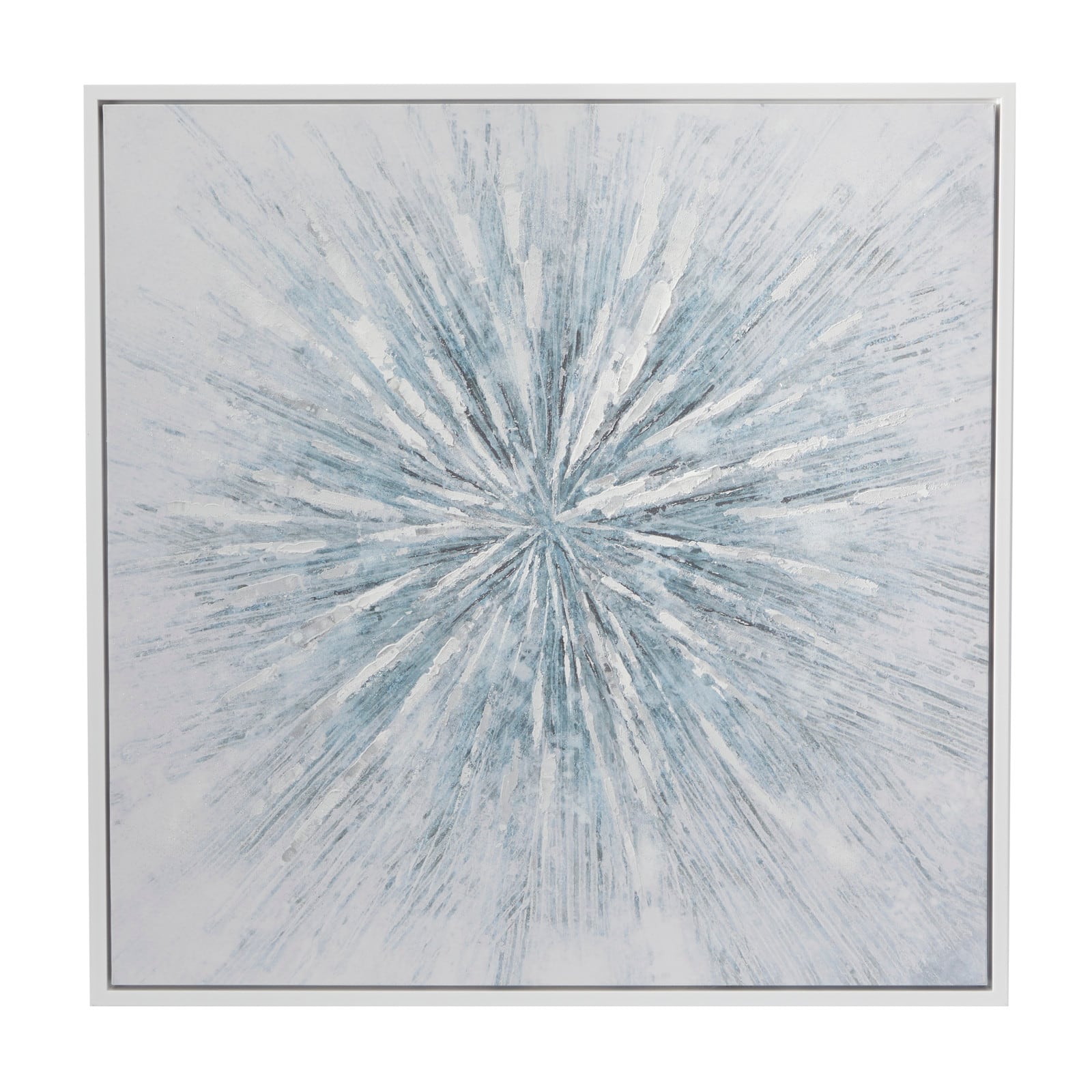 White Wood Glam Framed Abstract Wall Art 39&#x22; x 39&#x22; x 2&#x22;