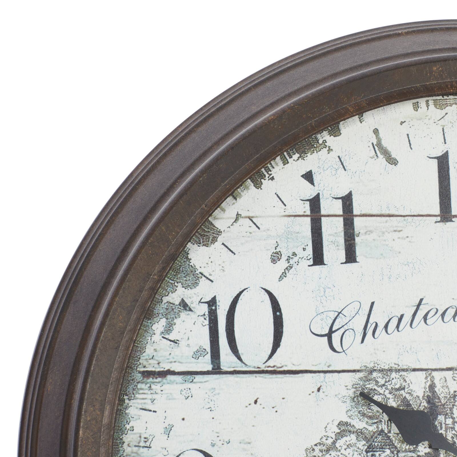 Brown Vintage Metal Wall Clock