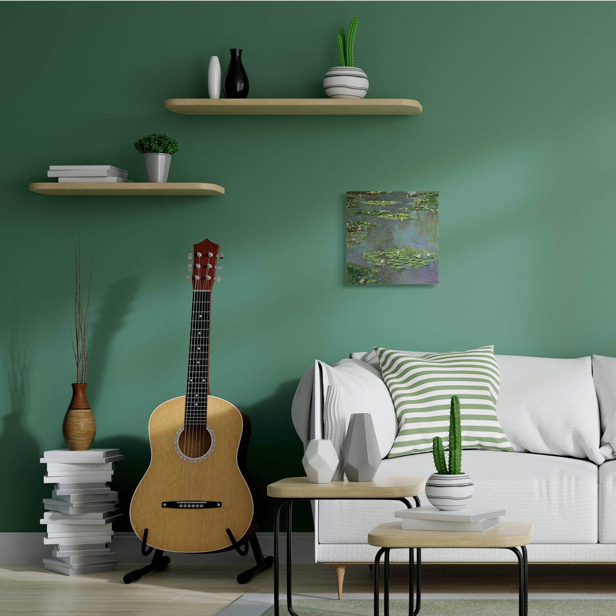 Stupell Industries Close up Water Lily Pond Traditional Painting Canvas Wall Art