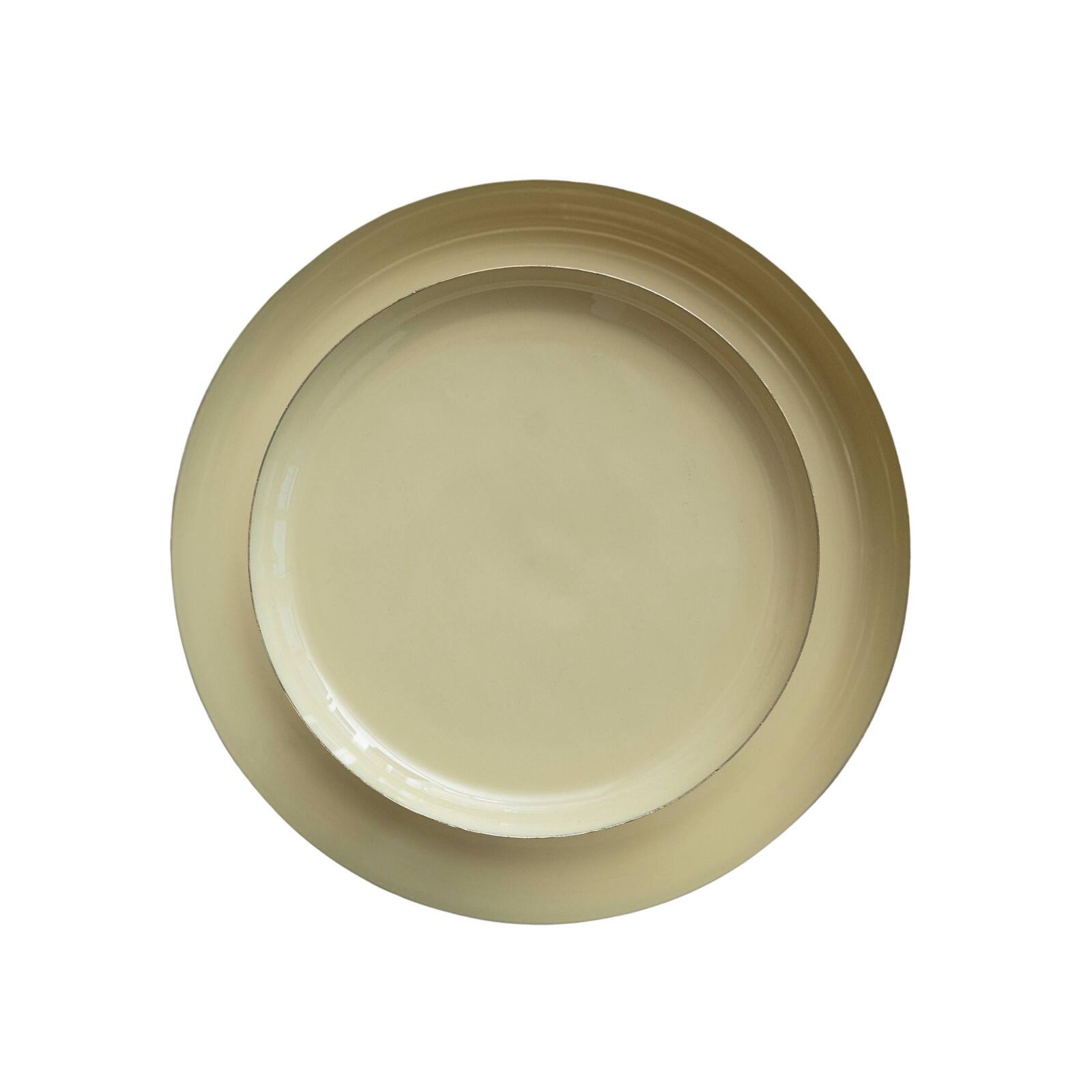 Hello Honey&#xAE; 10&#x22; Yellow &#x26; Gold Soleil Enameled Metal 2-Tier Tray