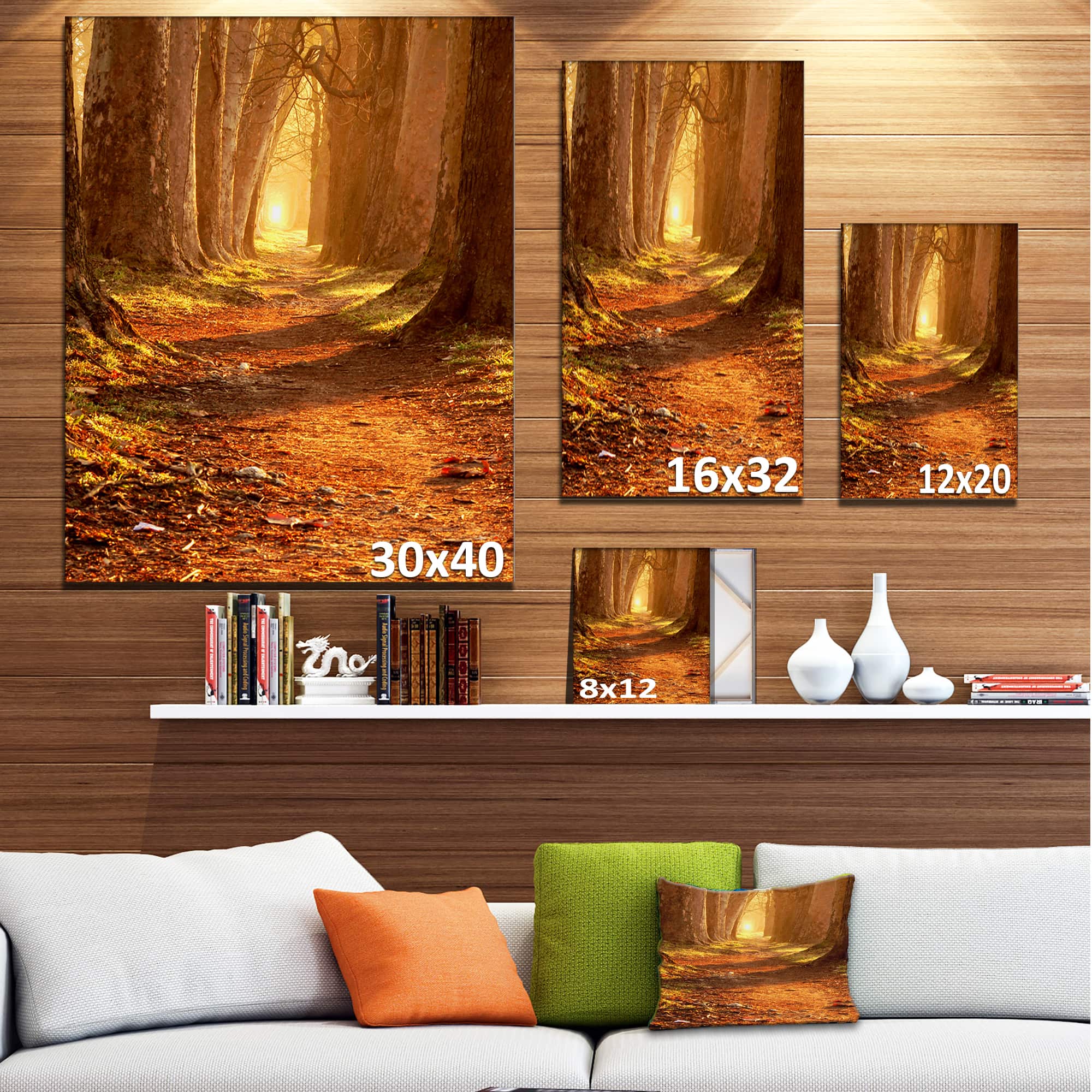 Designart - Magic Morning at the Fall Park - Landscape Photography Canvas Print
