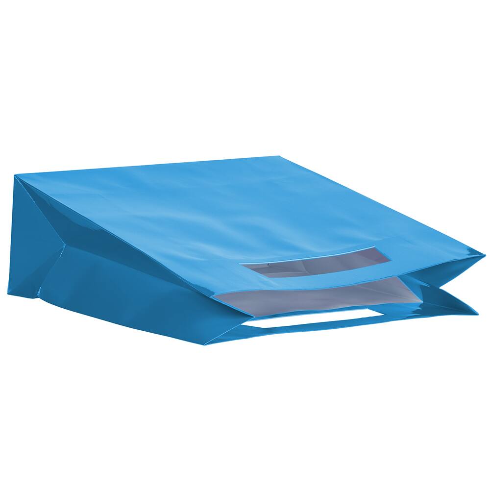 JAM Paper Large Blue Heavy Duty Bags with Trapezoid Handle, 100ct.