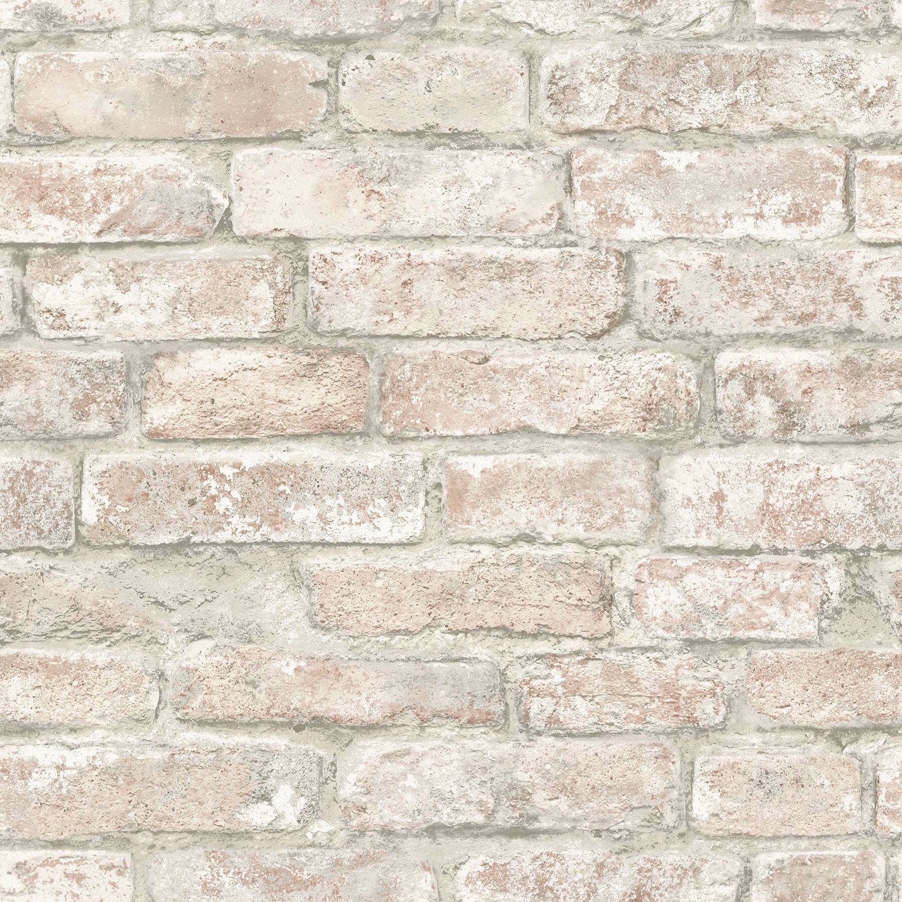 InHome White Washed Denver Brick Peel &#x26; Stick Wallpaper