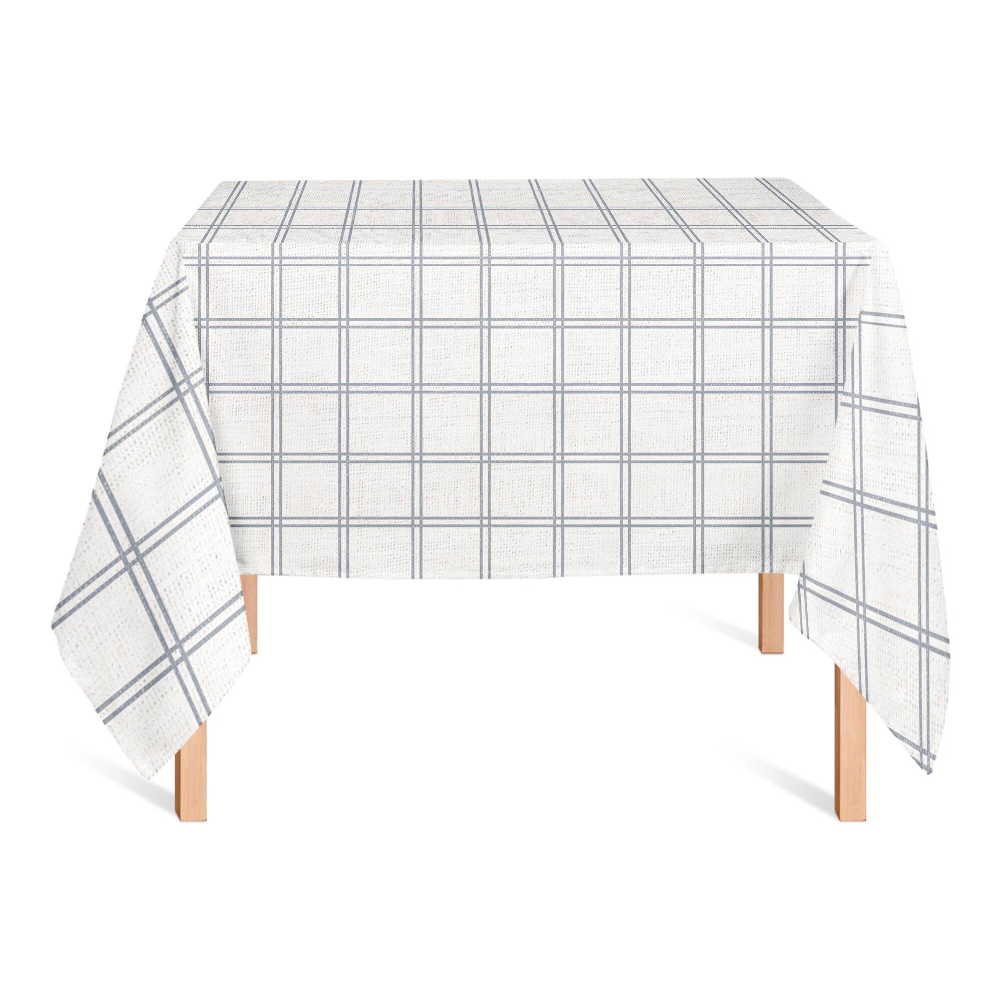 Slate Windowpane Pattern Tablecloth