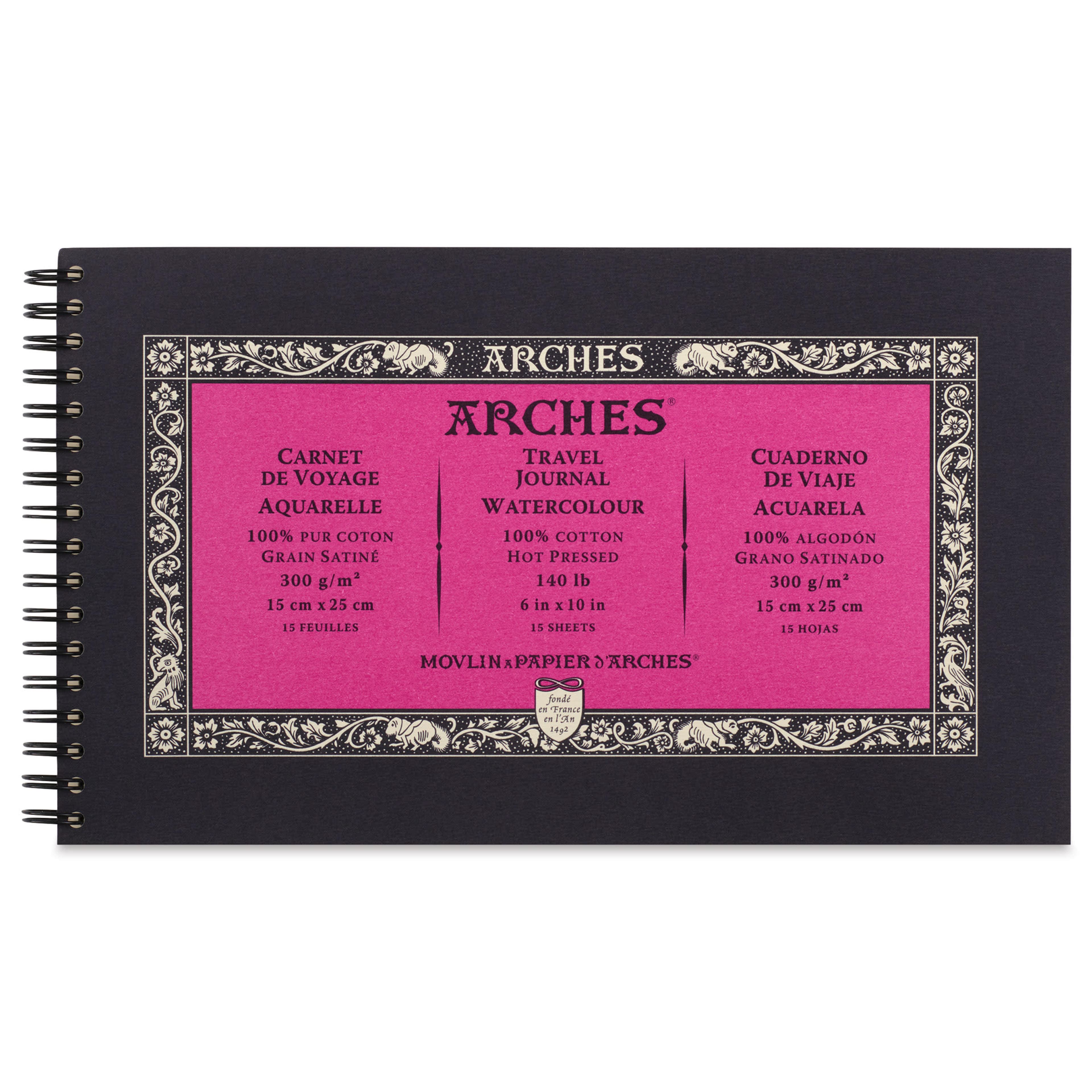 ARCHES® Aquarelle 10" x 6" Hot Pressed Watercolor Travel Journal