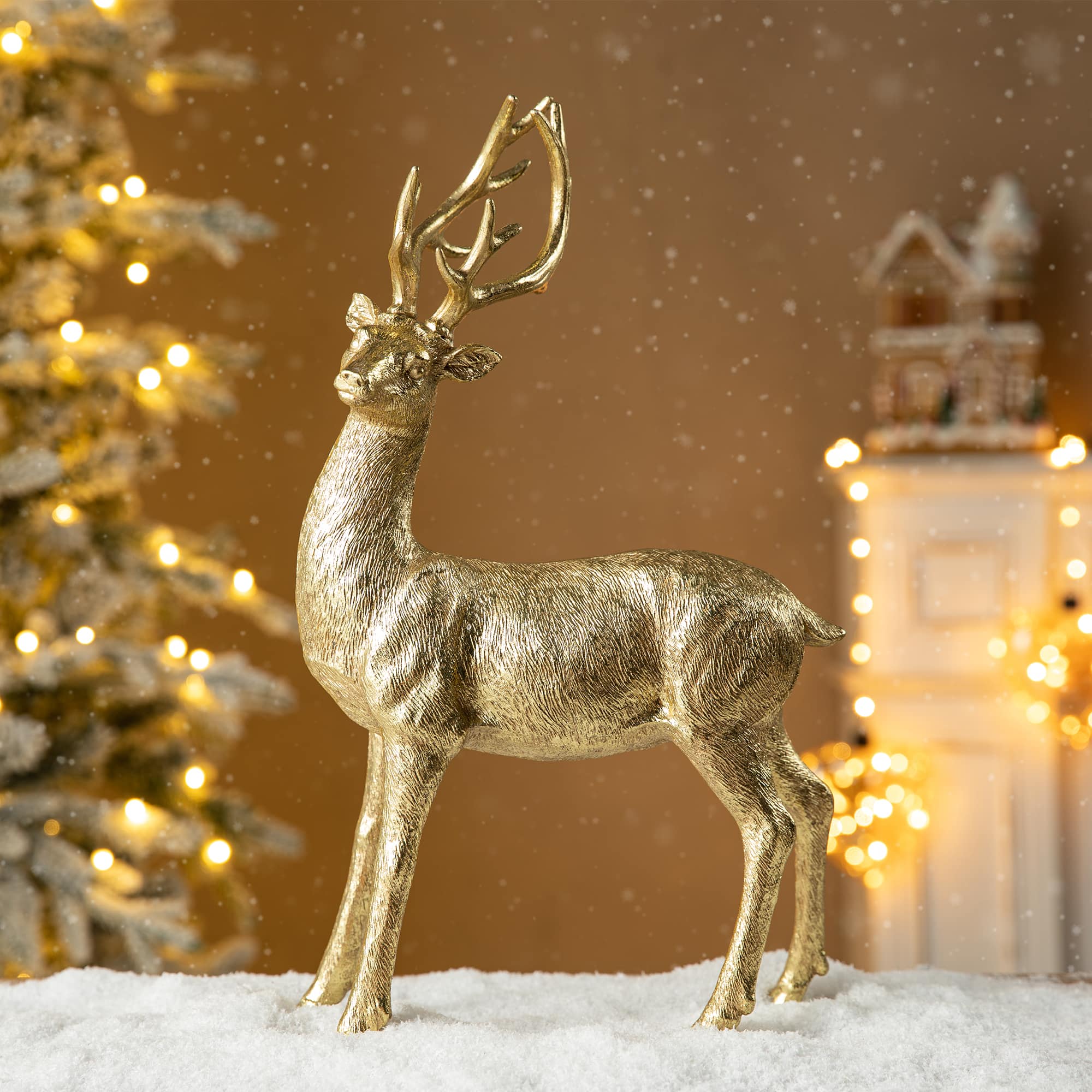Glitzhome&#xAE; 16.25&#x22; Standing Reindeer Table D&#xE9;cor