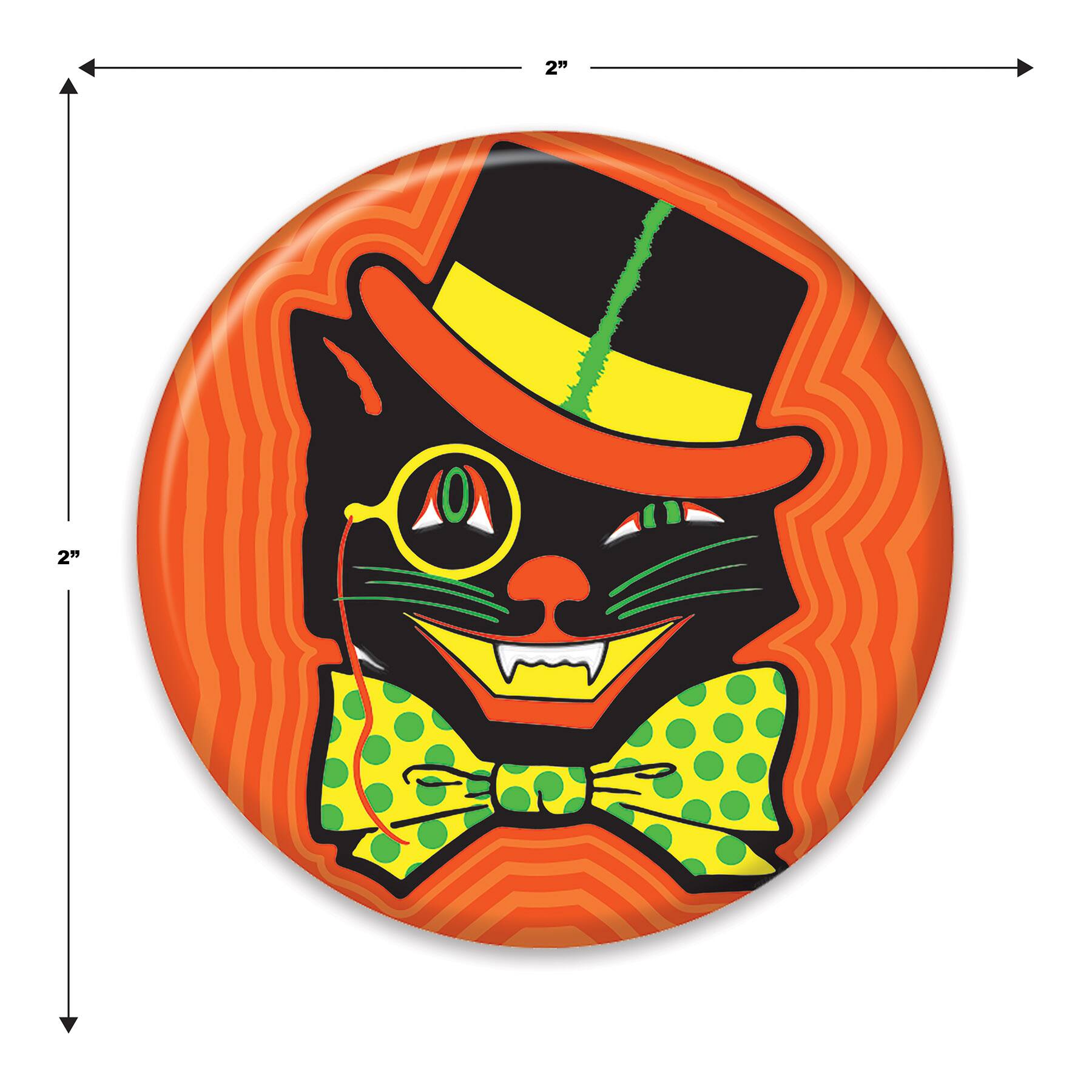 Beistle Vintage Halloween Cat Button, 6ct.