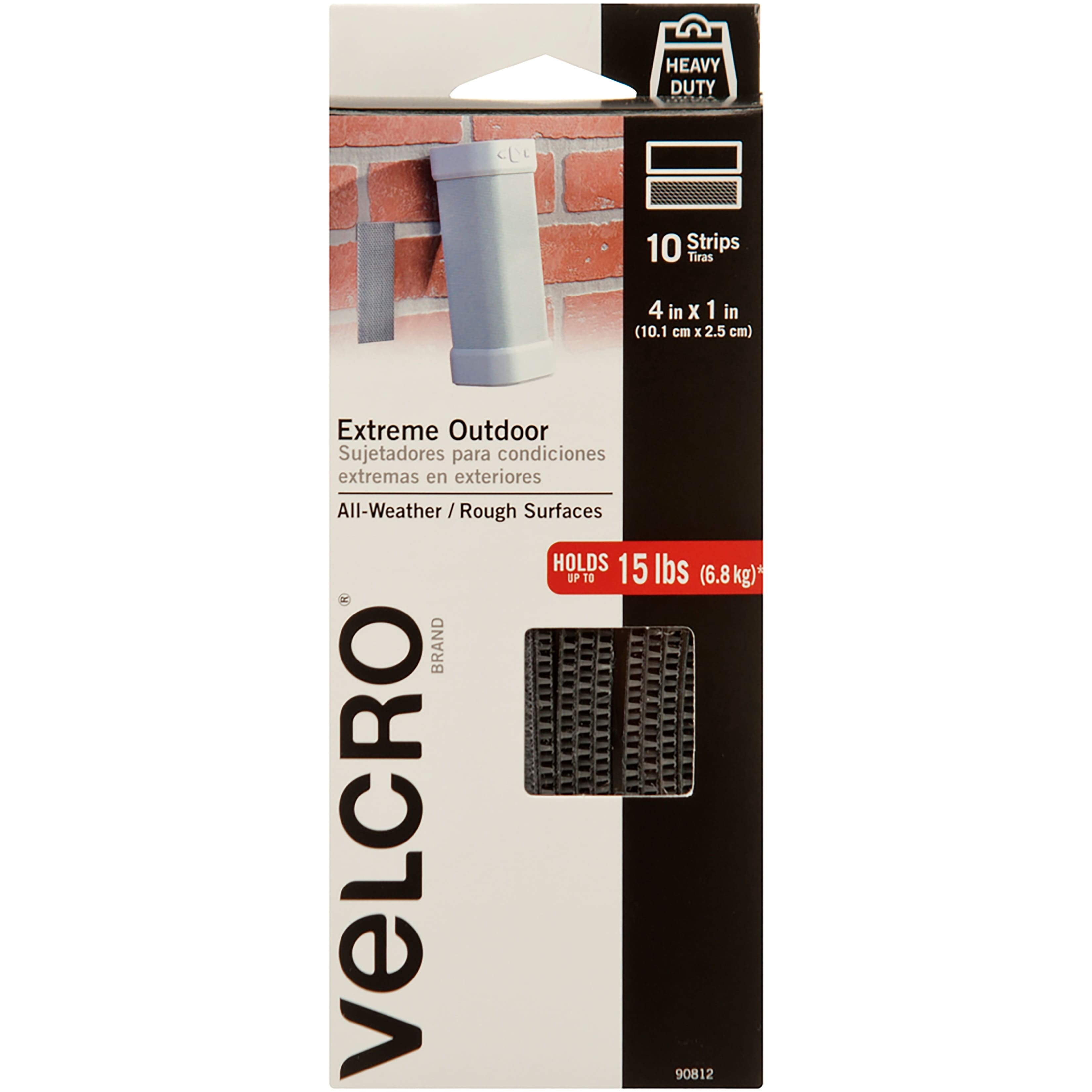 VELCRO® Brand 4" Titanium Extreme Outdoor Strips, 10ct.