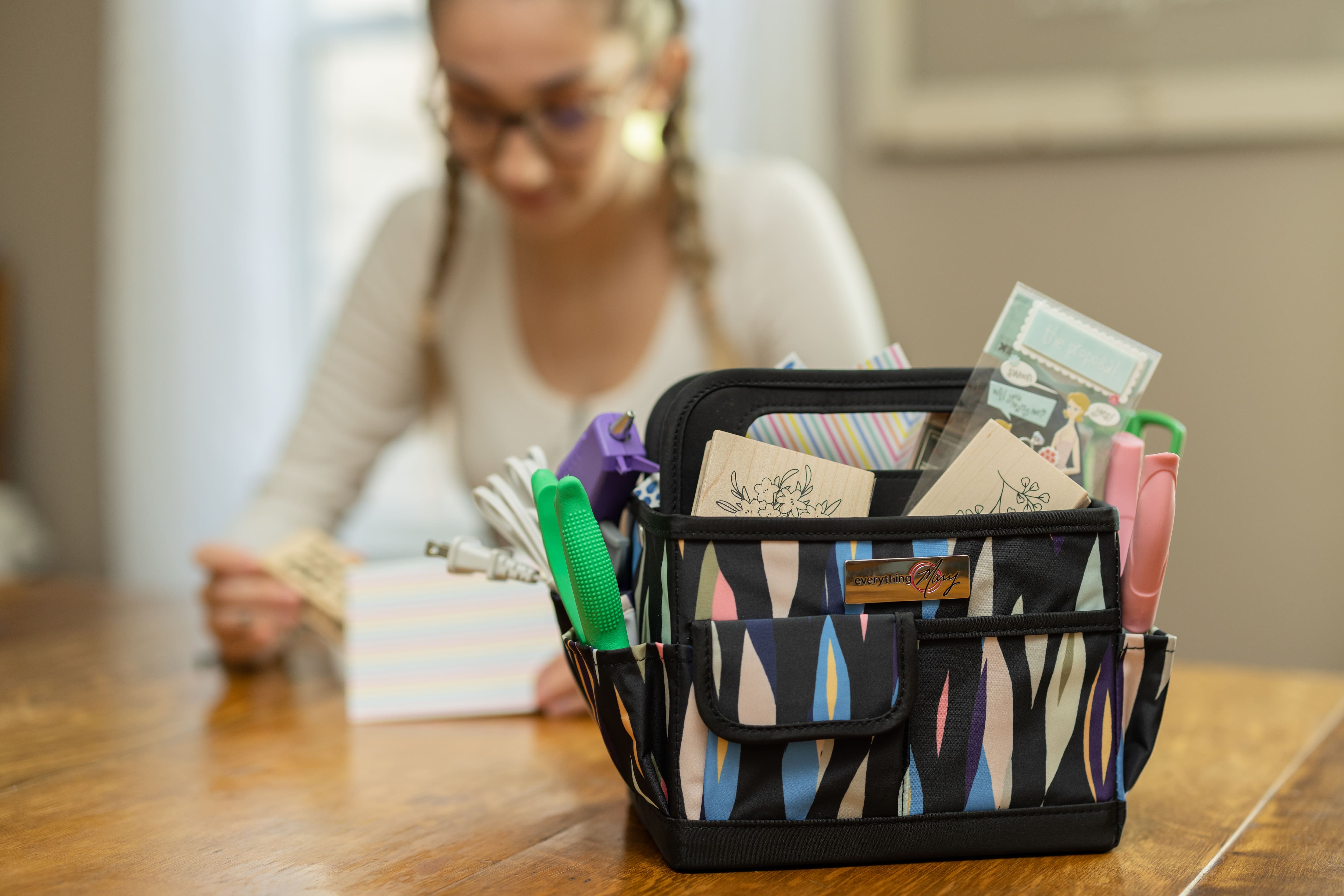 Everything Mary Abstract Print Collapsible Craft Caddy