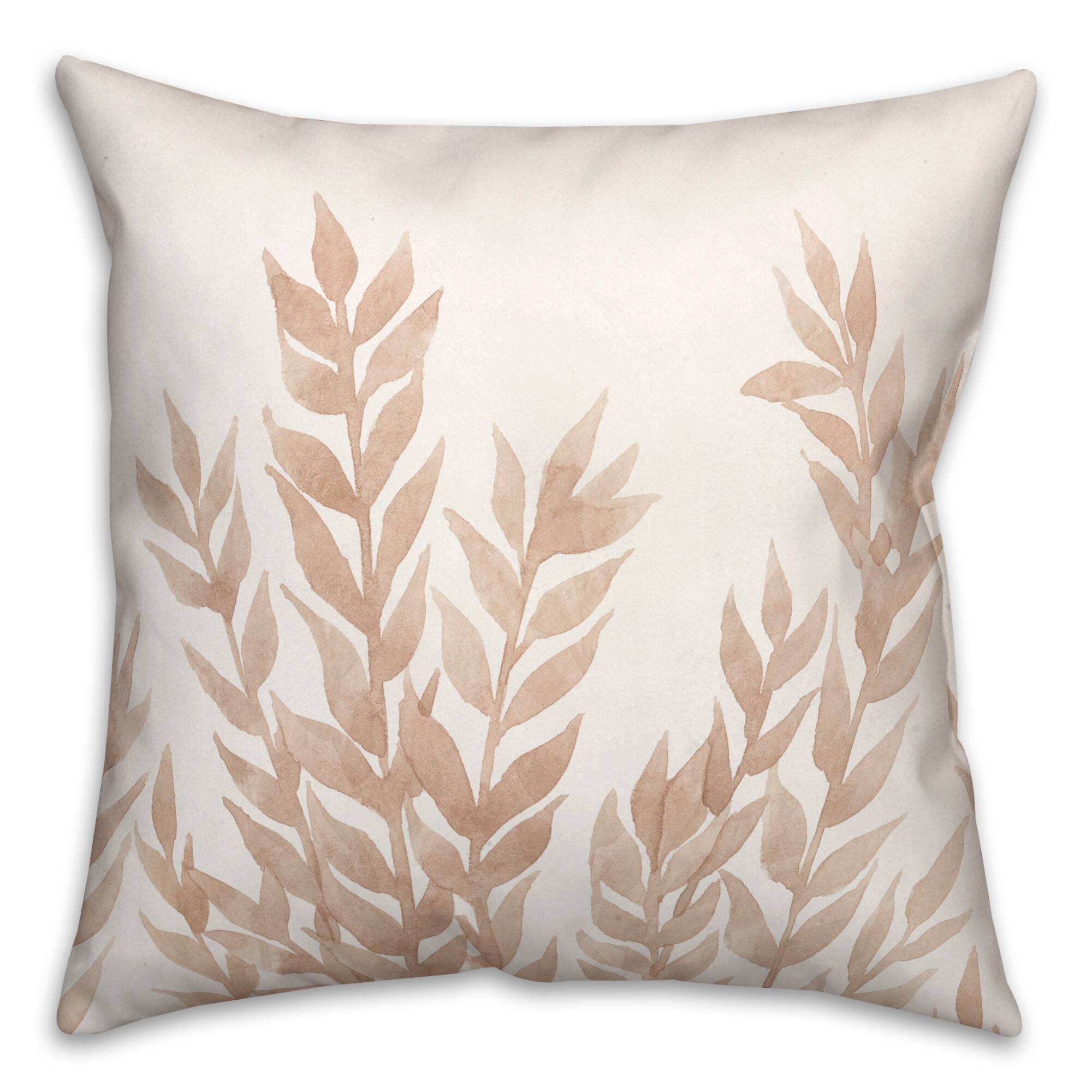 Brown Dried Florals 18" x 18" Throw Pillow