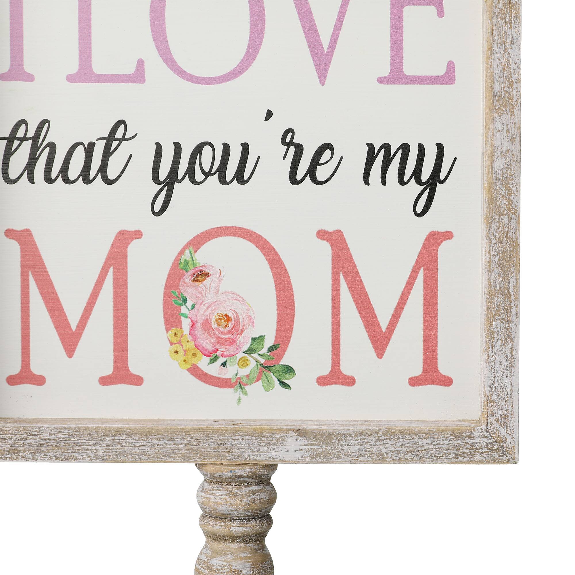Glitzhome&#xAE; 11.5&#x22; Wood Mother&#x27;s Day Table D&#xE9;cor