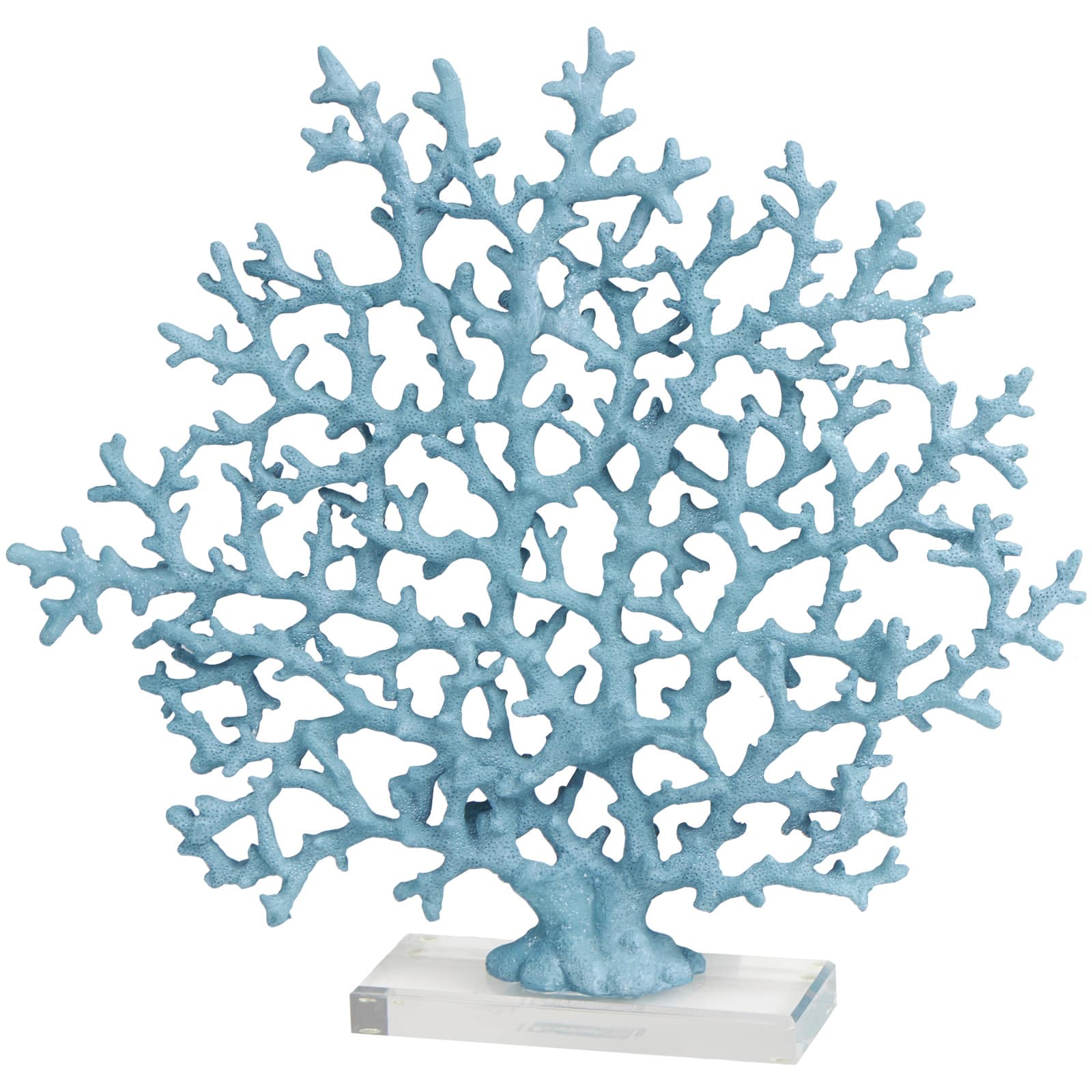 17&#x22; Blue Coral Sculpture with Clear Base
