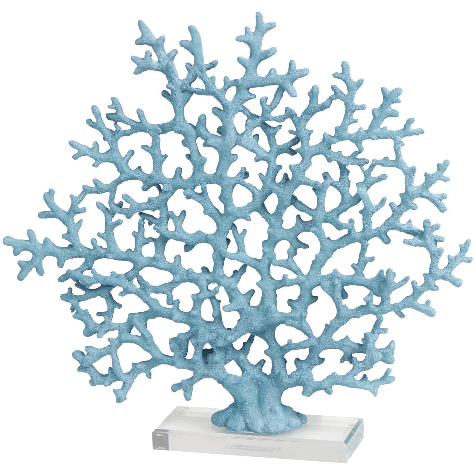 17" Blue Coral Sculpture with Clear Base