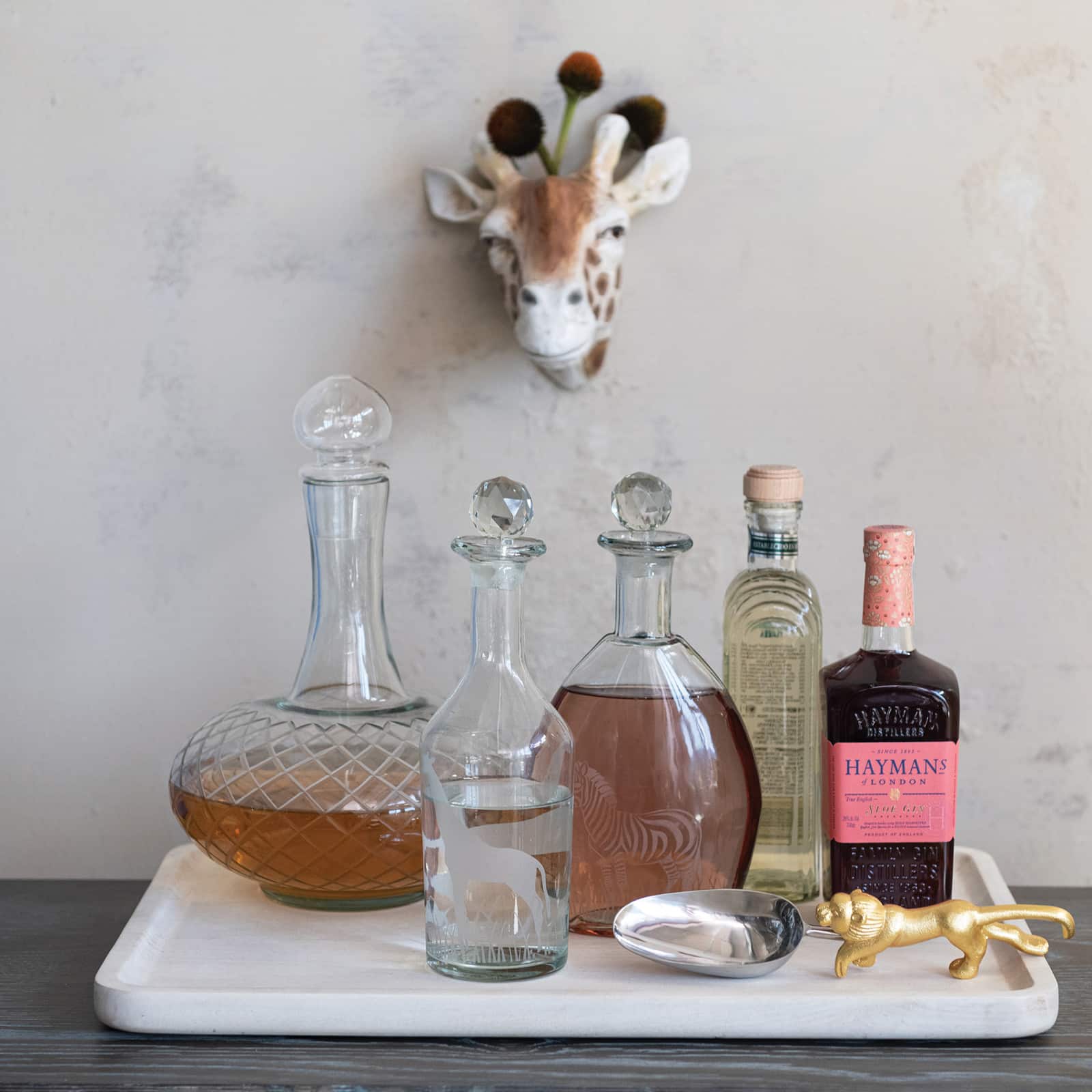 Hello Honey Stainless Steel and Cast Aluminum Scoop with Lion Shaped Handle, Gold Finish