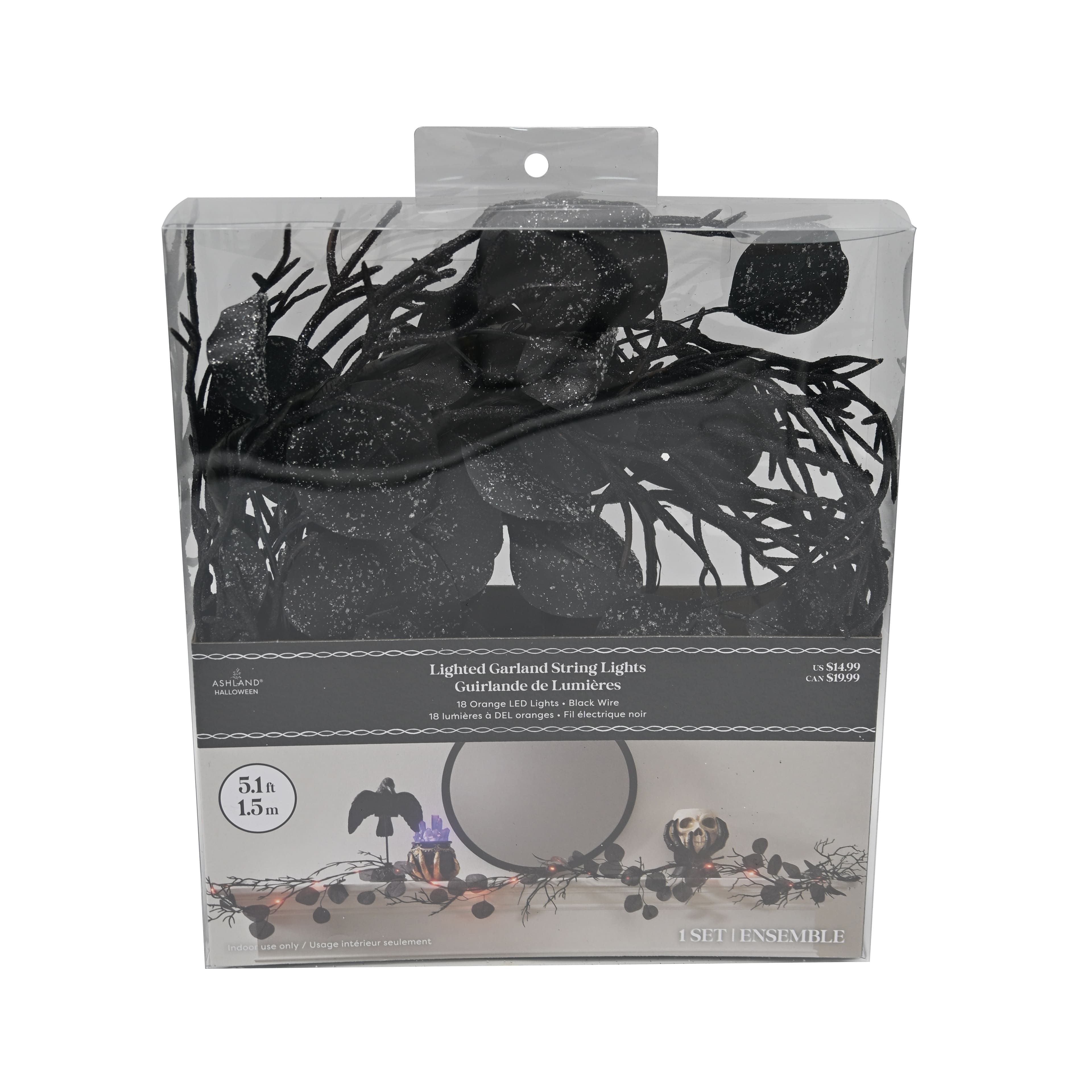 5ft. Black Leaves Lighted Garland String Lights by Ashland®