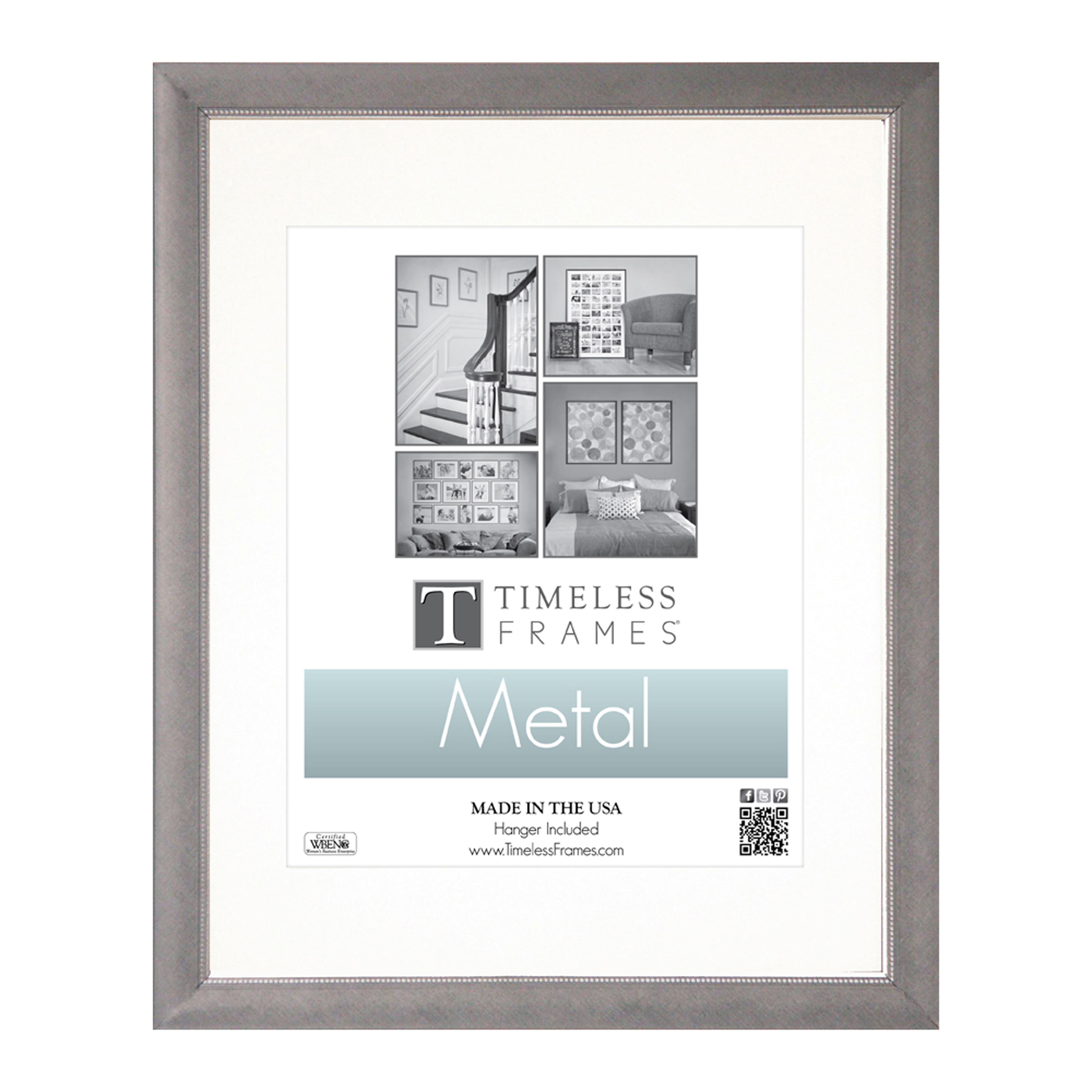 Timeless Frames&#xAE; Silver Beaded Metal Frame with Mat