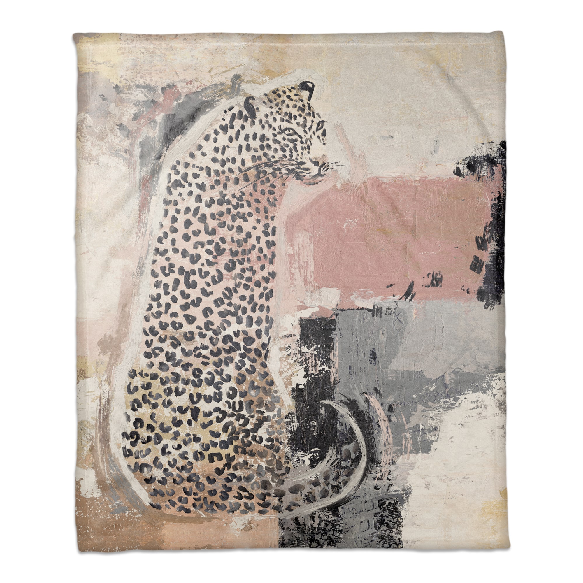 Jungle Cat Abstract 50" x 60" Coral Fleece Blanket