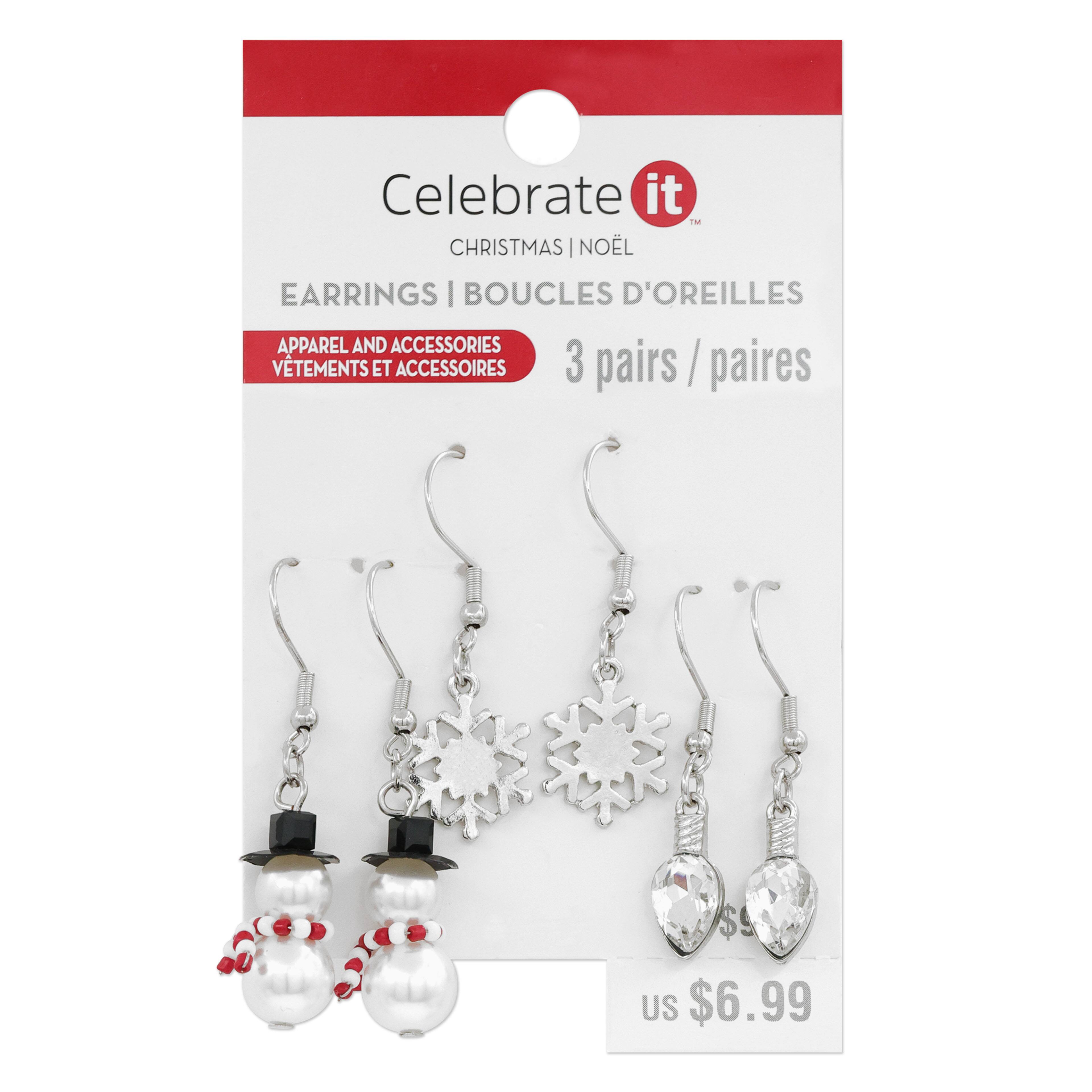 Christmas Snowman Dangle Earrings Set by Celebrate It™