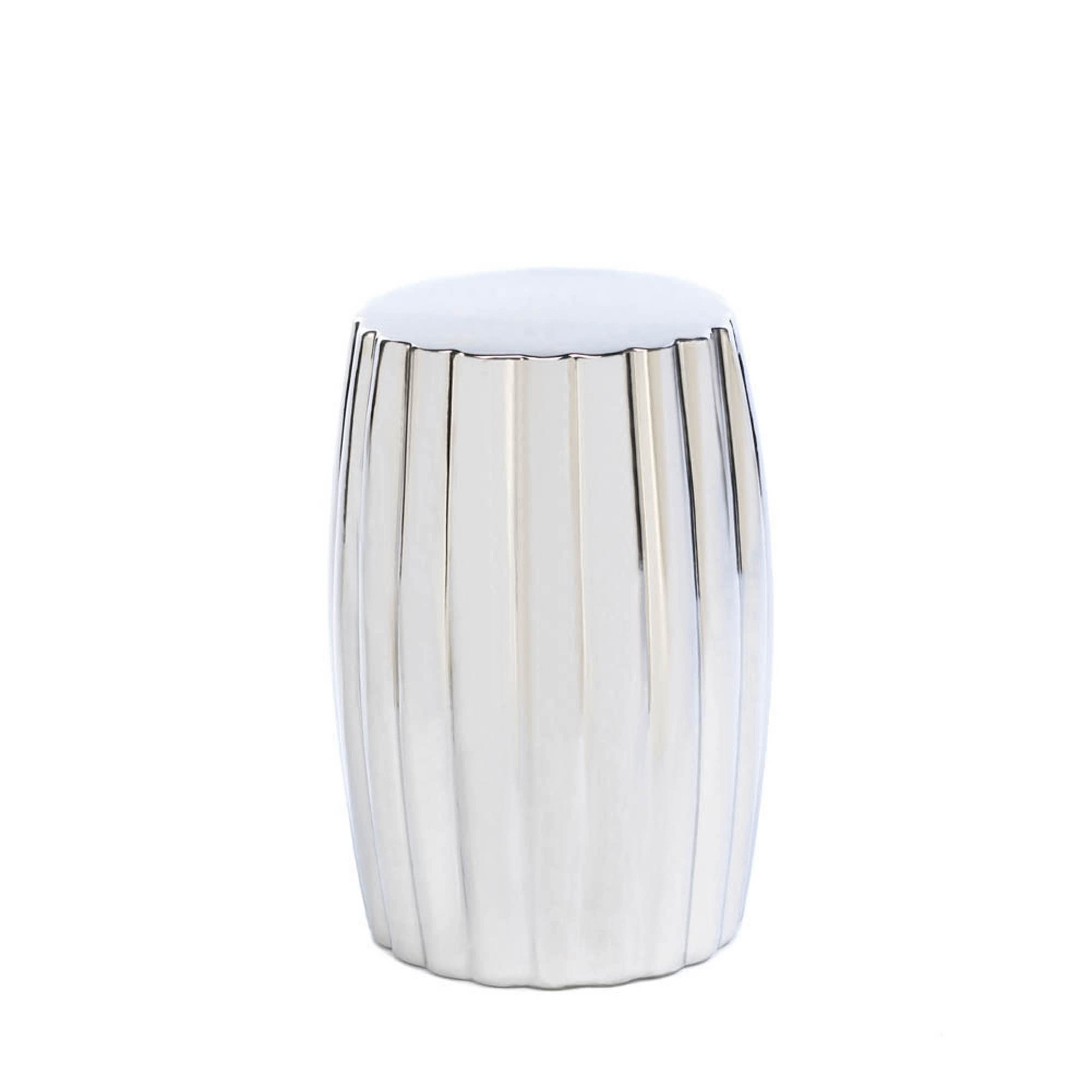 18.5&#x22; Silver Decorative Stool