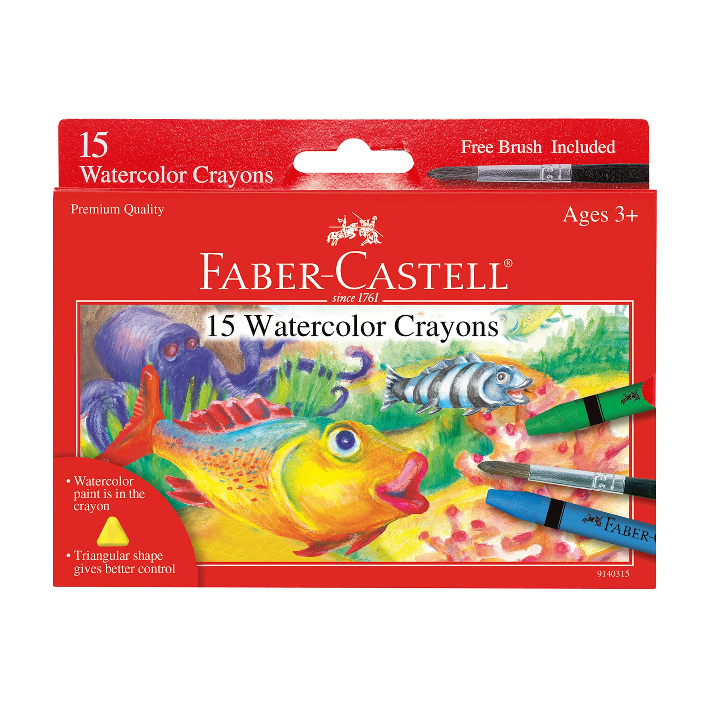 Faber-Castell® 15 Color Watercolor Crayons