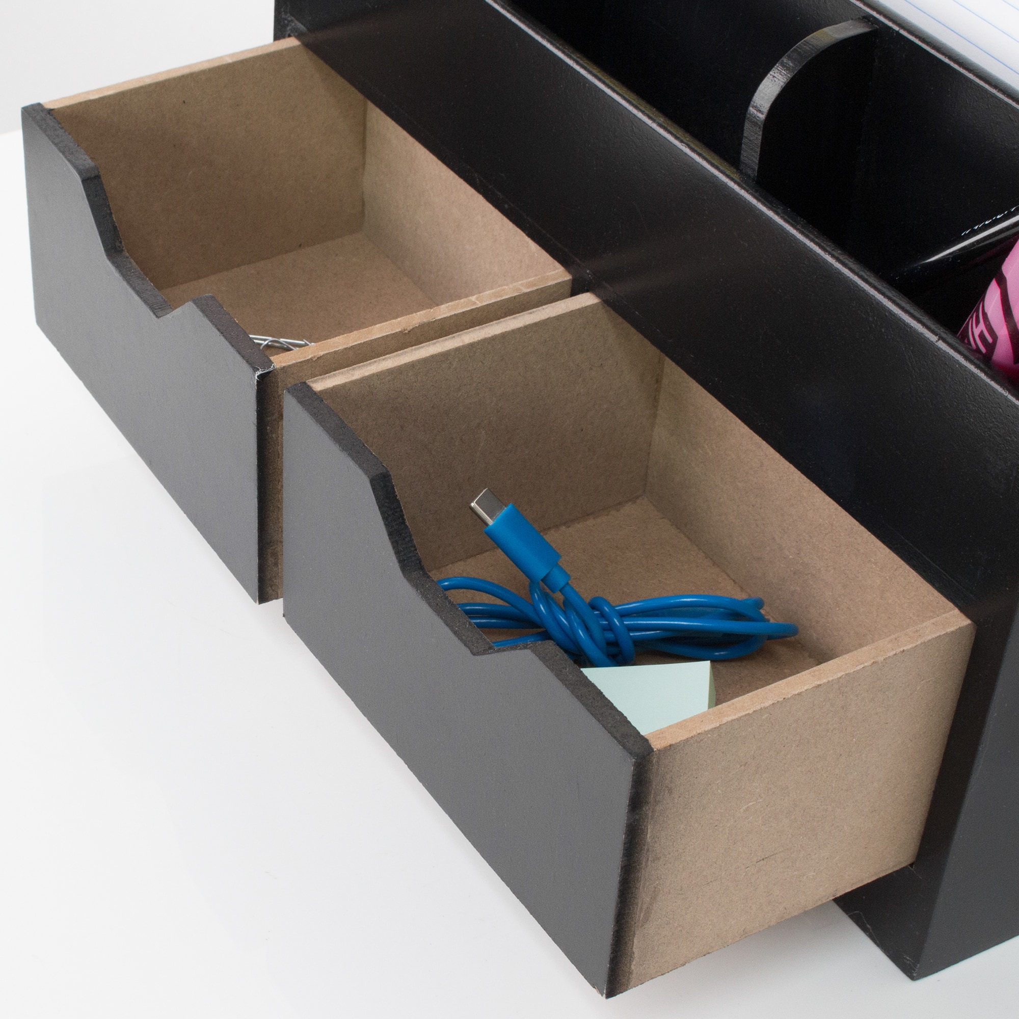American Art D&#xE9;cor&#x2122; Black Space Saving Desk Organizer with USB Port