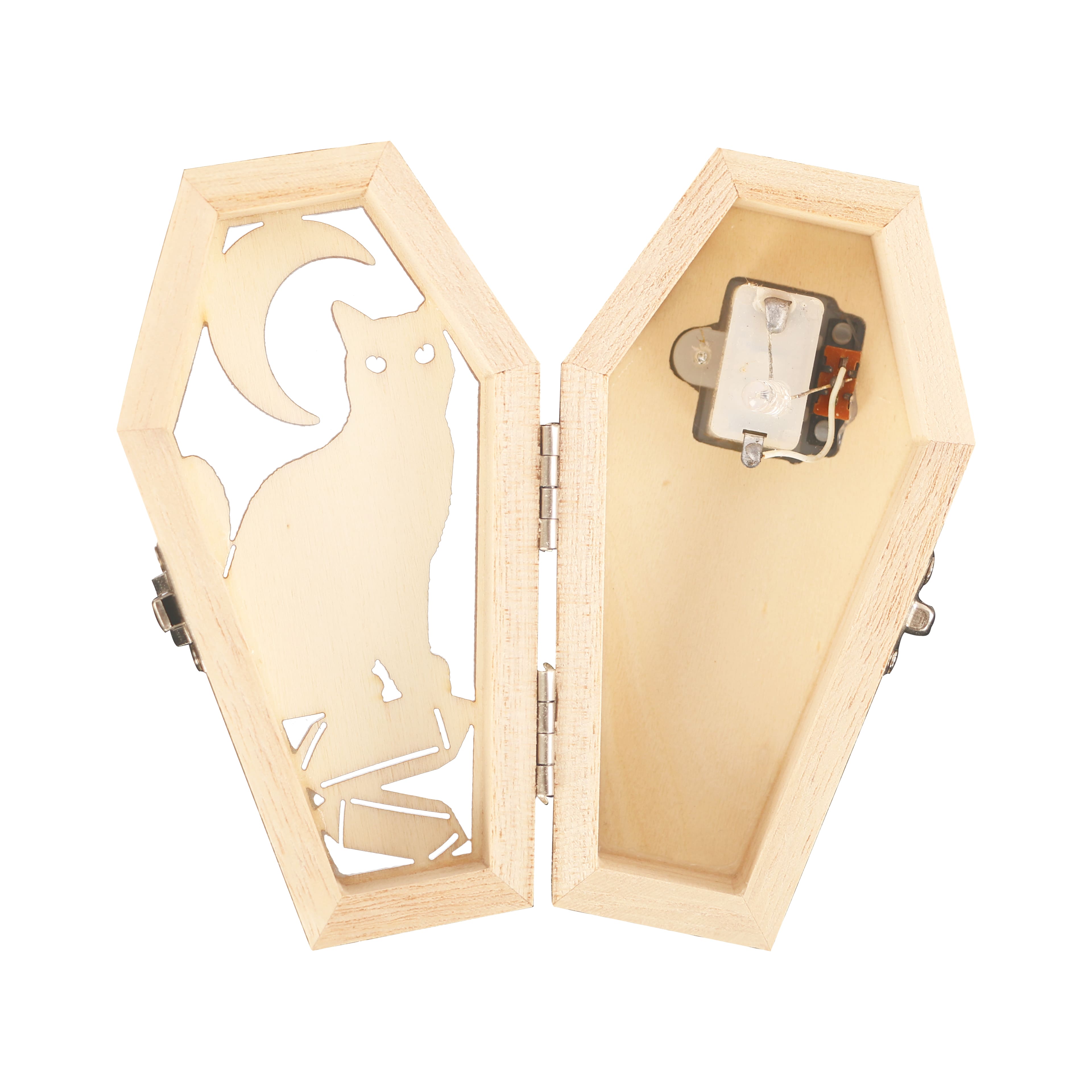 Mini Cat & Moon Coffin DIY LED Wood Décor by Make Market®