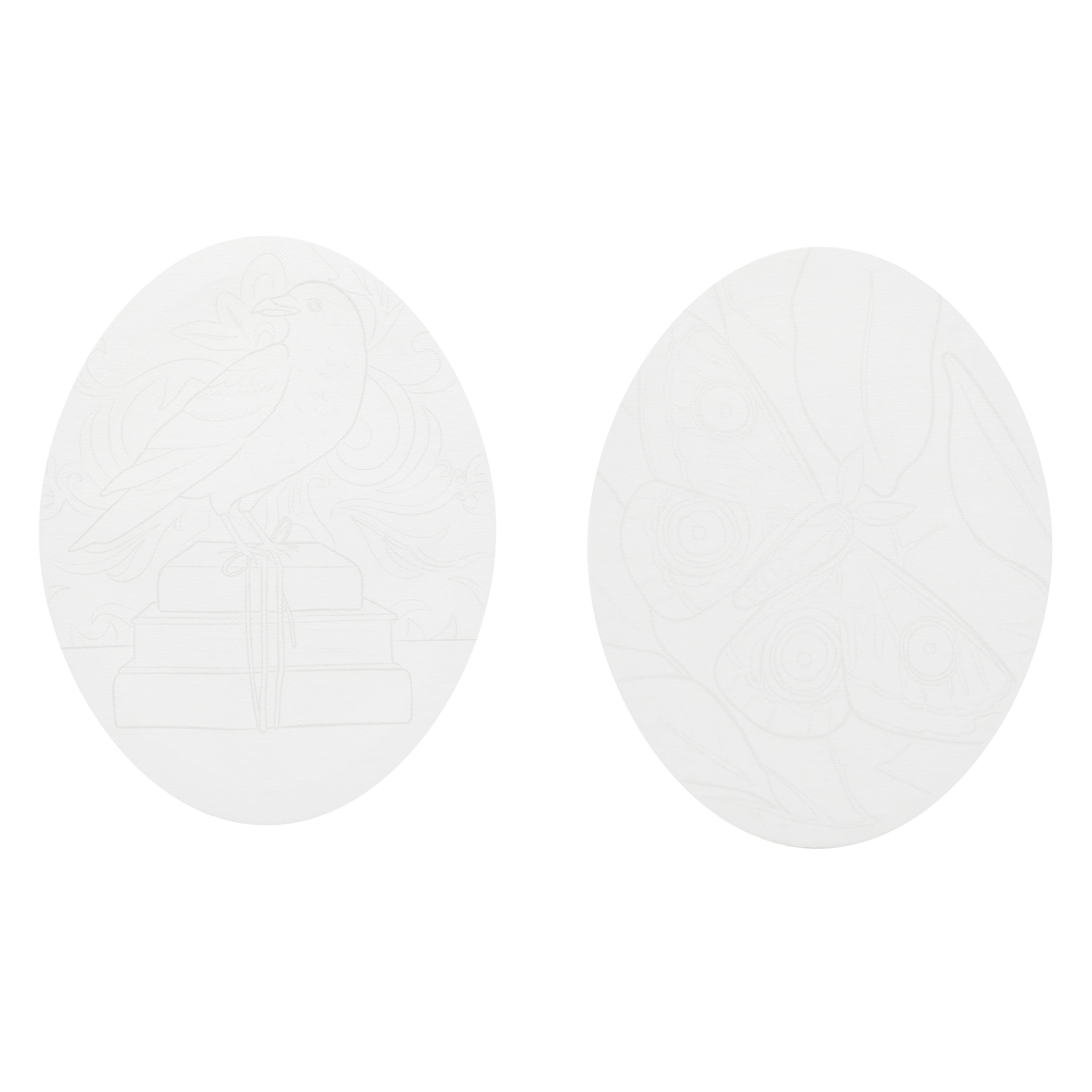 7&#x22; x 9&#x22; Raven &#x26; Moth Oval Canvas Painting Kit by Craft Smart&#xAE;