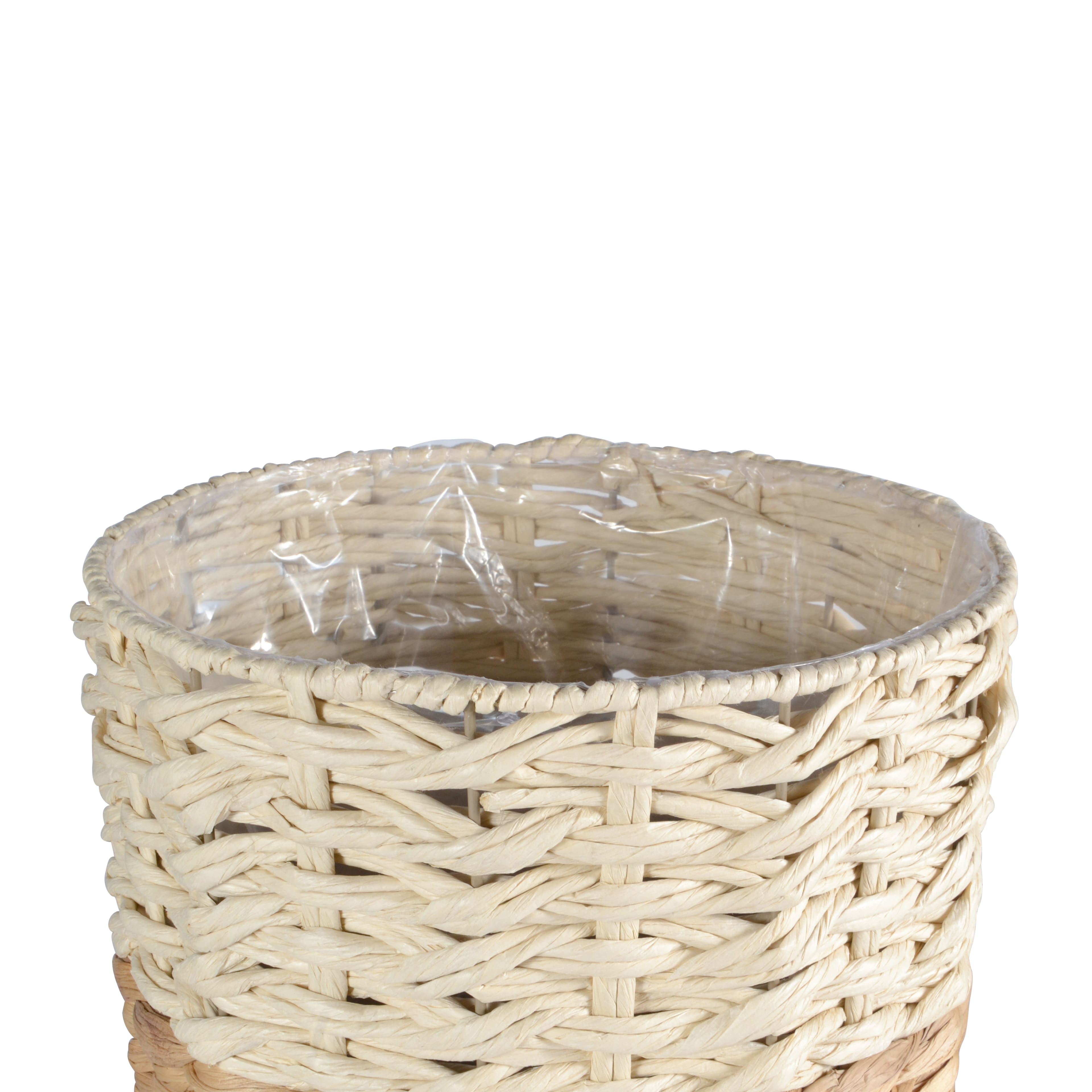 12&#x22; Two-Tone Lined Hyacinth Basket by Ashland&#xAE;