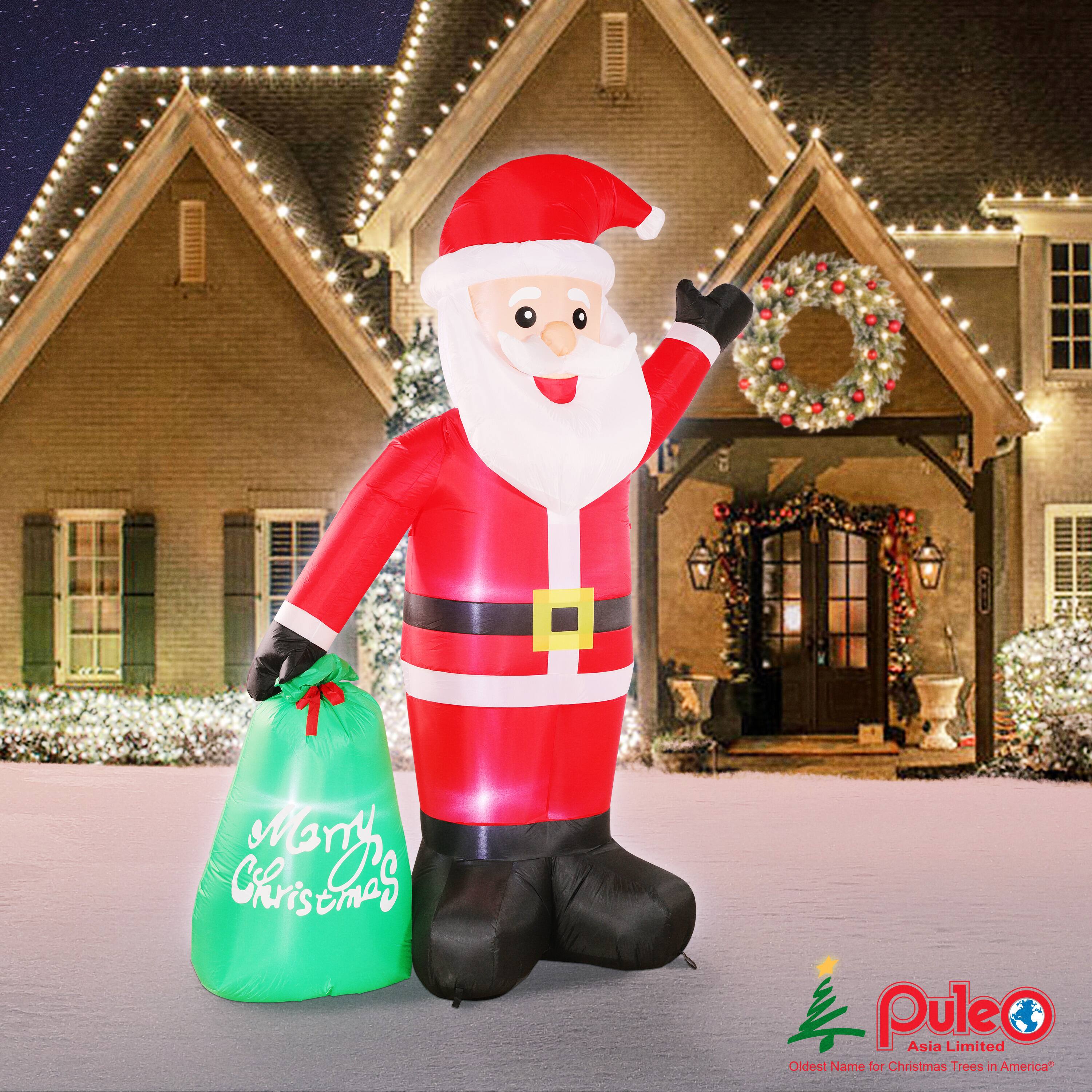 8ft. Inflatable Christmas Santa with Warm White LED Lights