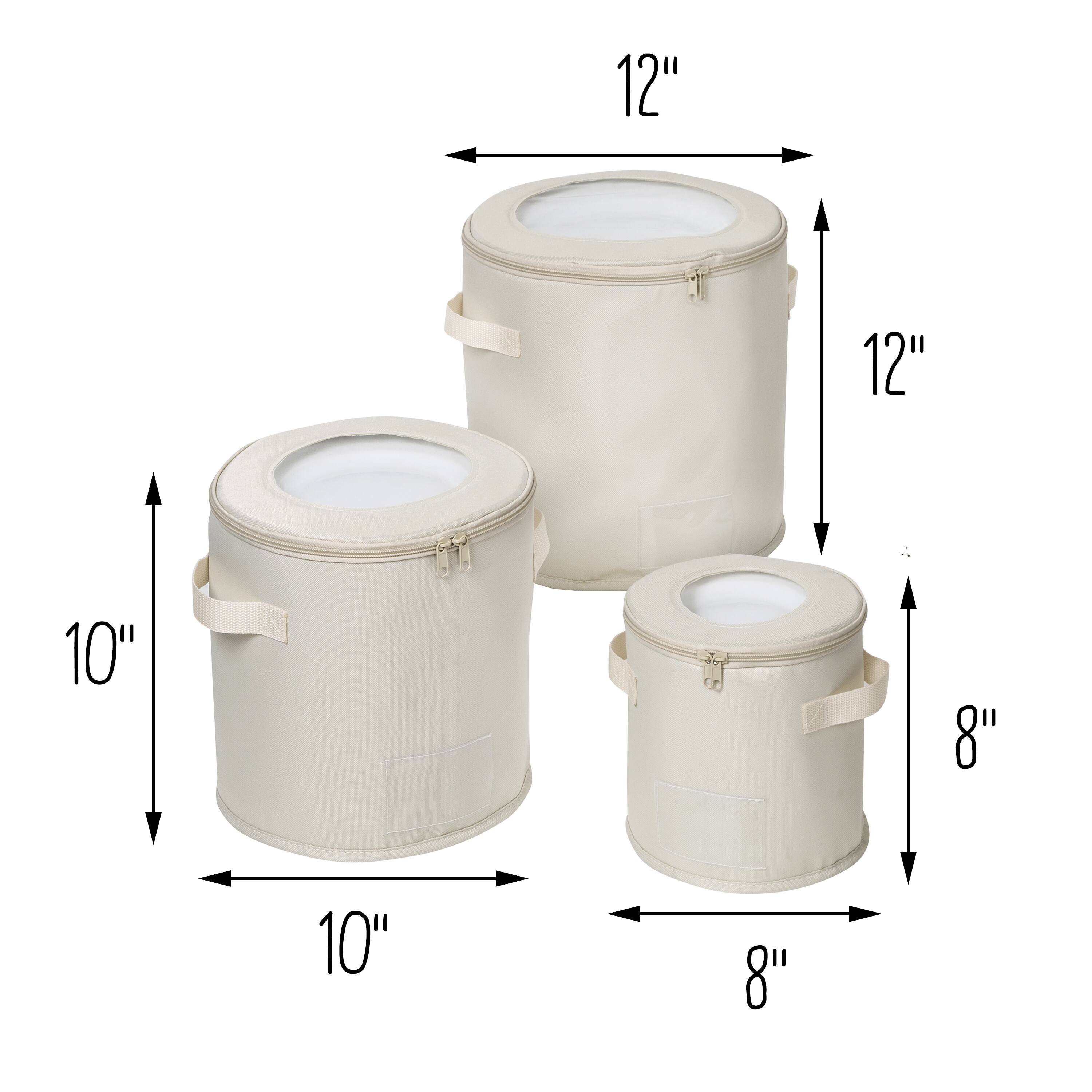 Honey Can Do Natural Round Dinnerware Storage Box Set