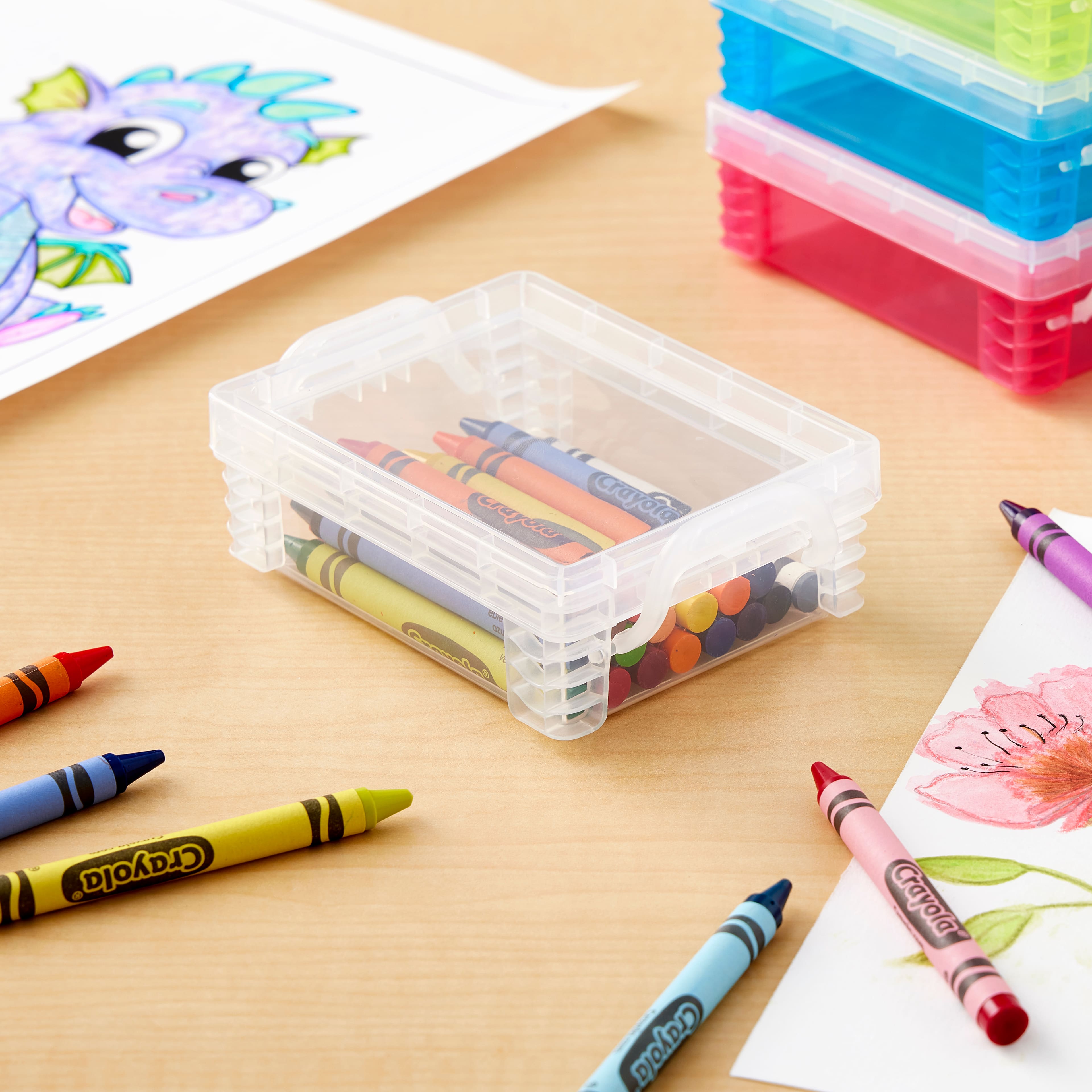 Clear Stacking Crayon Box by Simply Tidy&#x2122;