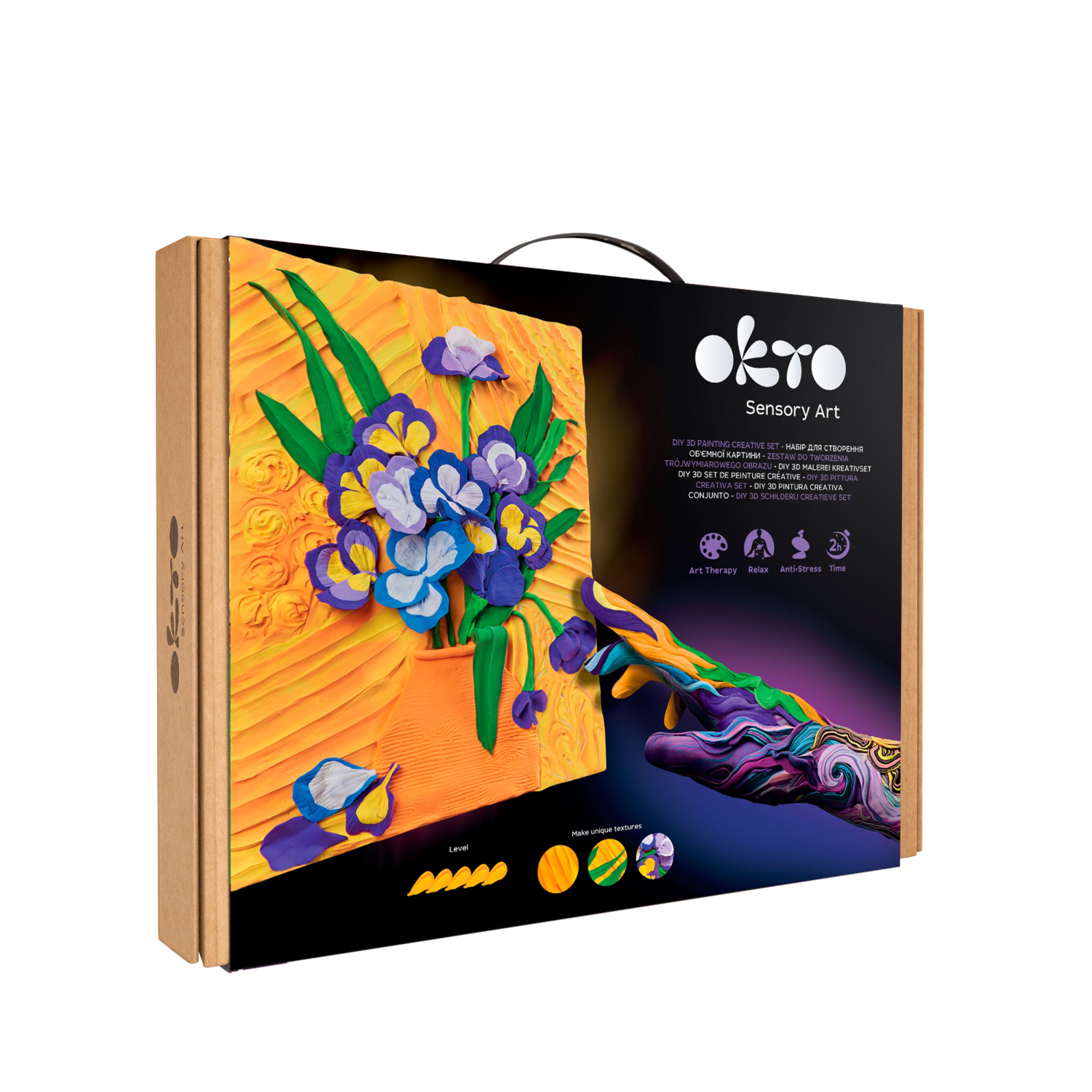 OKTO Sensory Art 3D Vincent Van Gogh Irises Clay Painting Kit