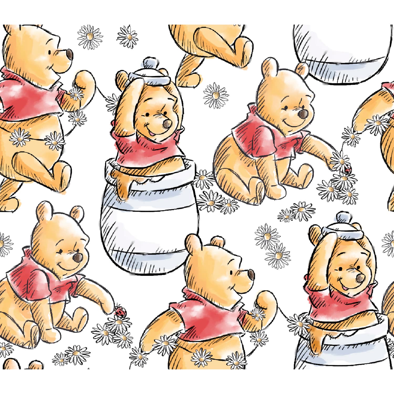 Disney&#xAE; Winnie the Pooh Playing Cotton Fabric
