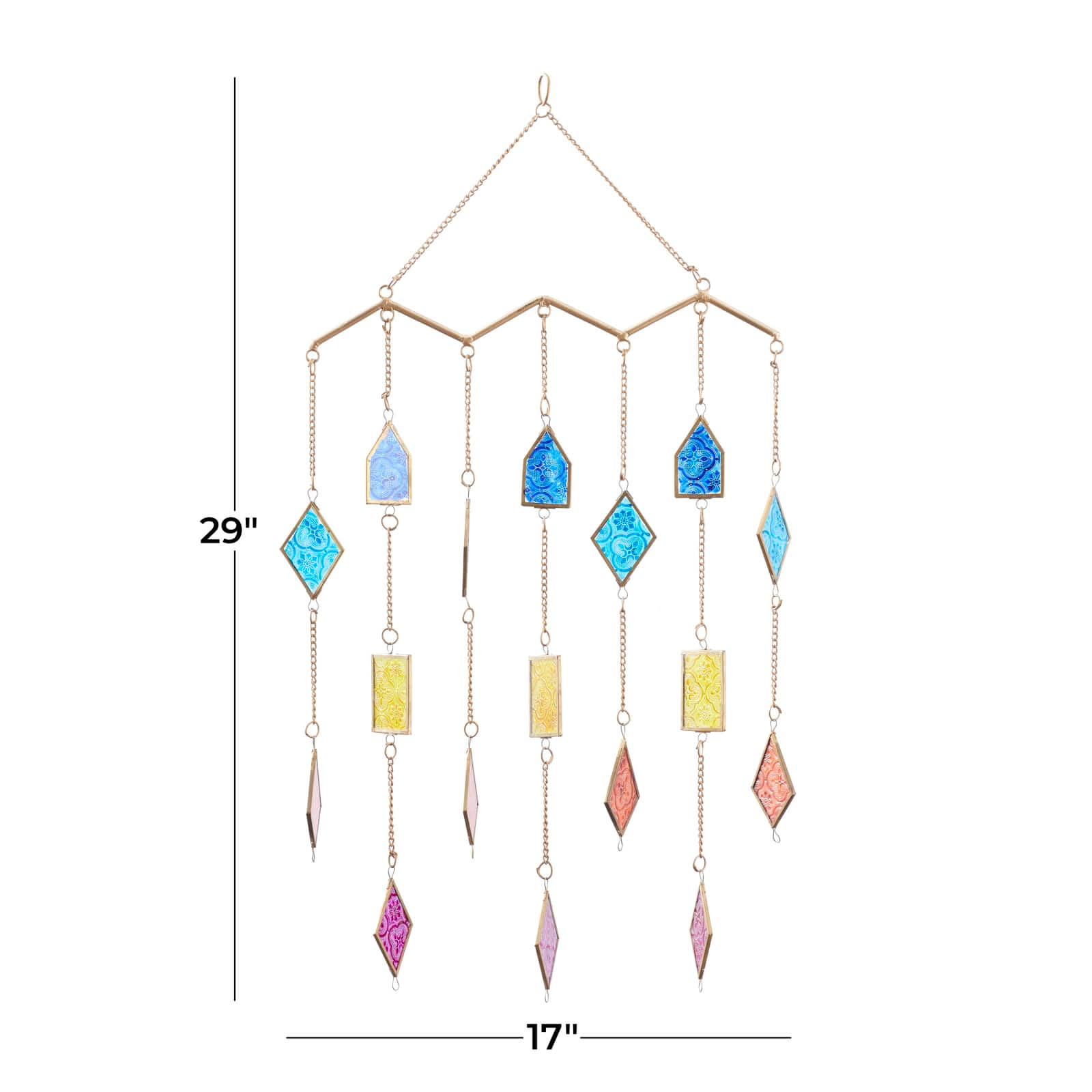 The Novogratz Multi Metal Contemporary Windchime, 29&#x22; x 17&#x22; x 2&#x22;