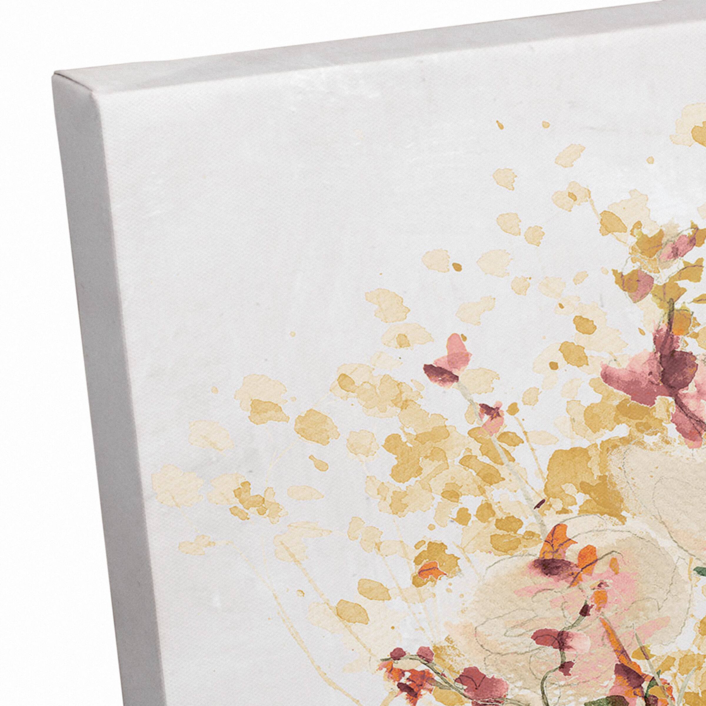 Floral Mason Jar Canvas Wall Art