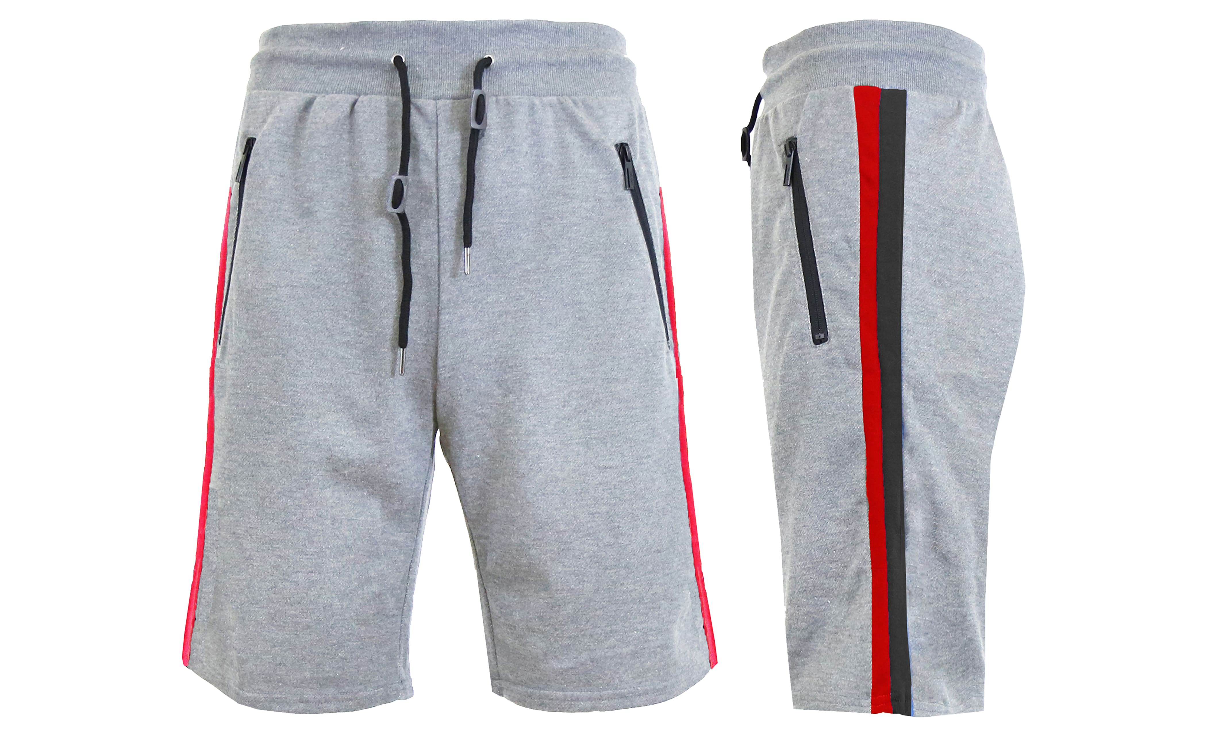 Galaxy By Harvic French Terry Sweat Shorts With Contrast Trims & Side Zipper Pockets