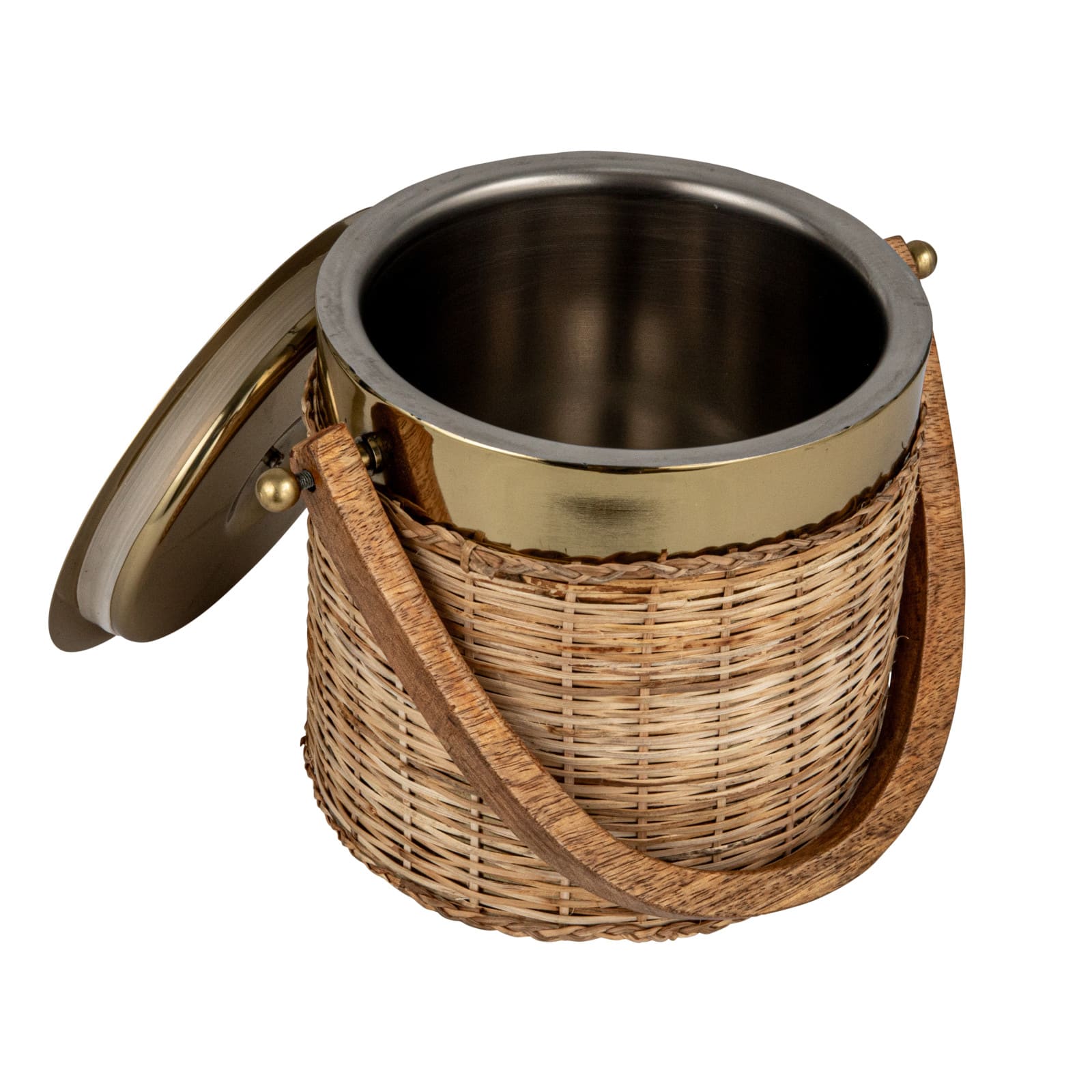 Hello Honey&#xAE; 3qt. Boho-Chic Rattan &#x26; Steel Ice Bucket