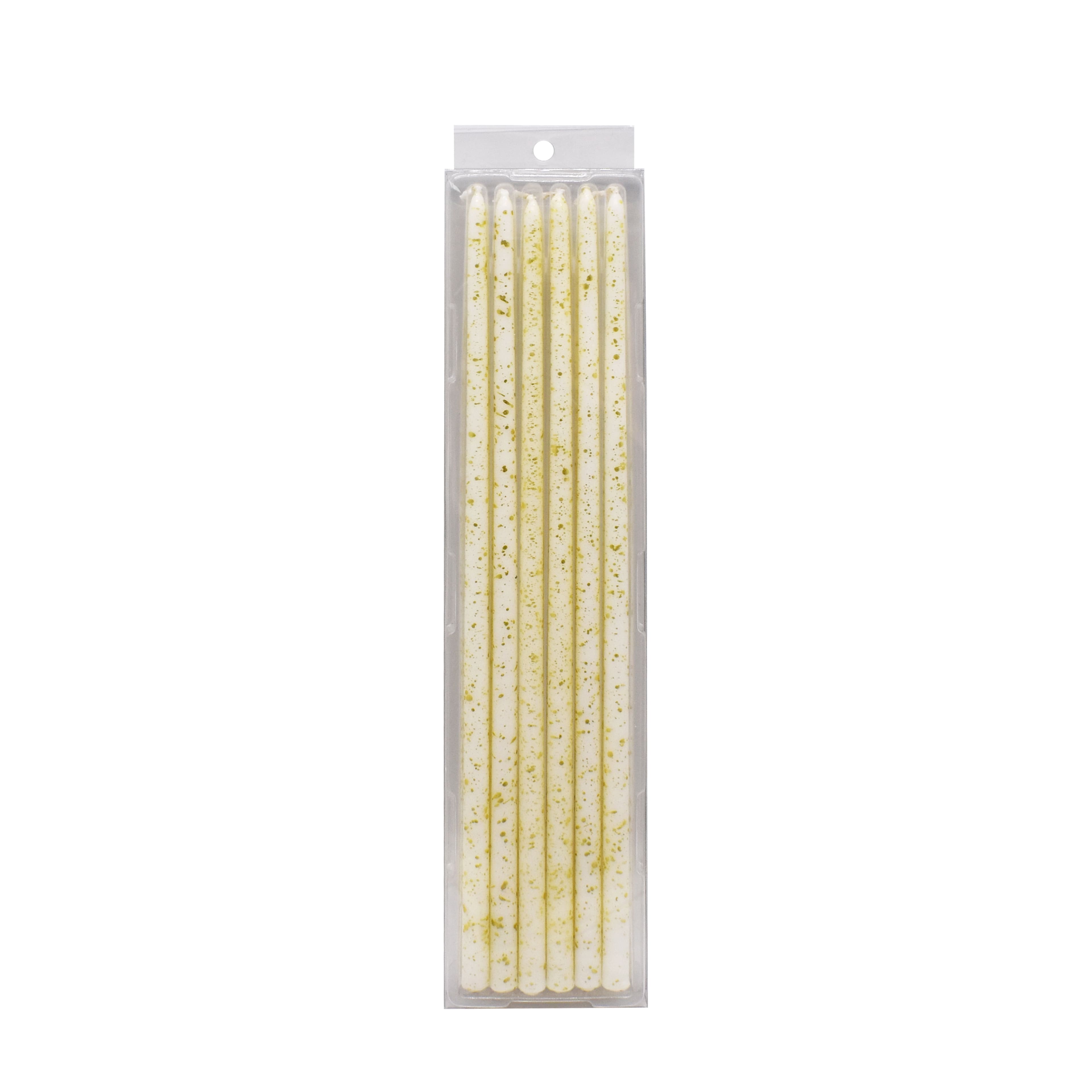 11.5&#x22; White Speckled Narrow Taper Candles, 12ct. by Ashland&#xAE;