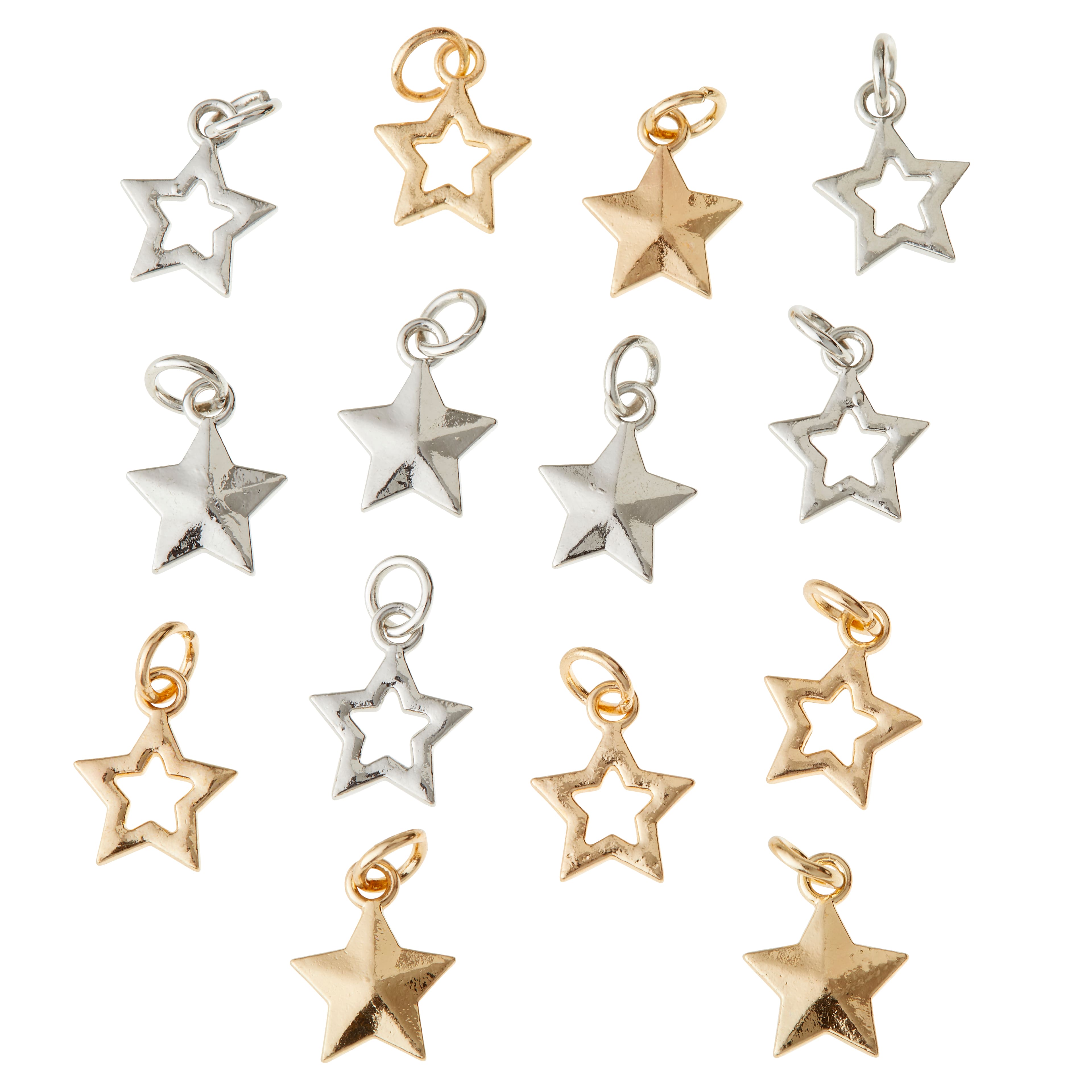 Inbagi 200 Pieces Star Pendant Mini Star Charms Alloy Dangle Star Shape  Charm Dangle Making Charms for DIY Jewelry Making and Crafting, 8 x  10mm(Gold