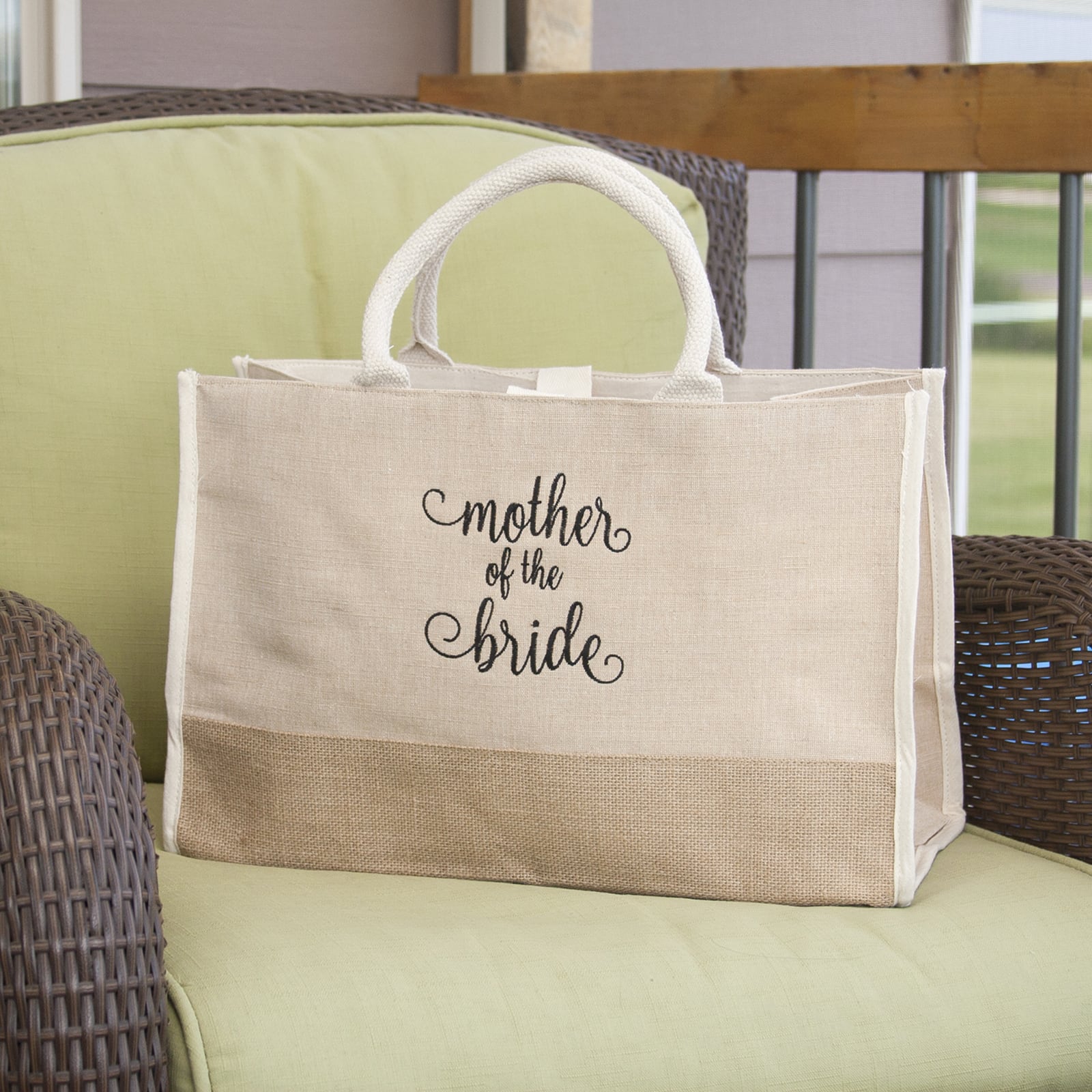 Hortense B. Hewitt Co. Mother of the Bride Natural Jute Tote Bag