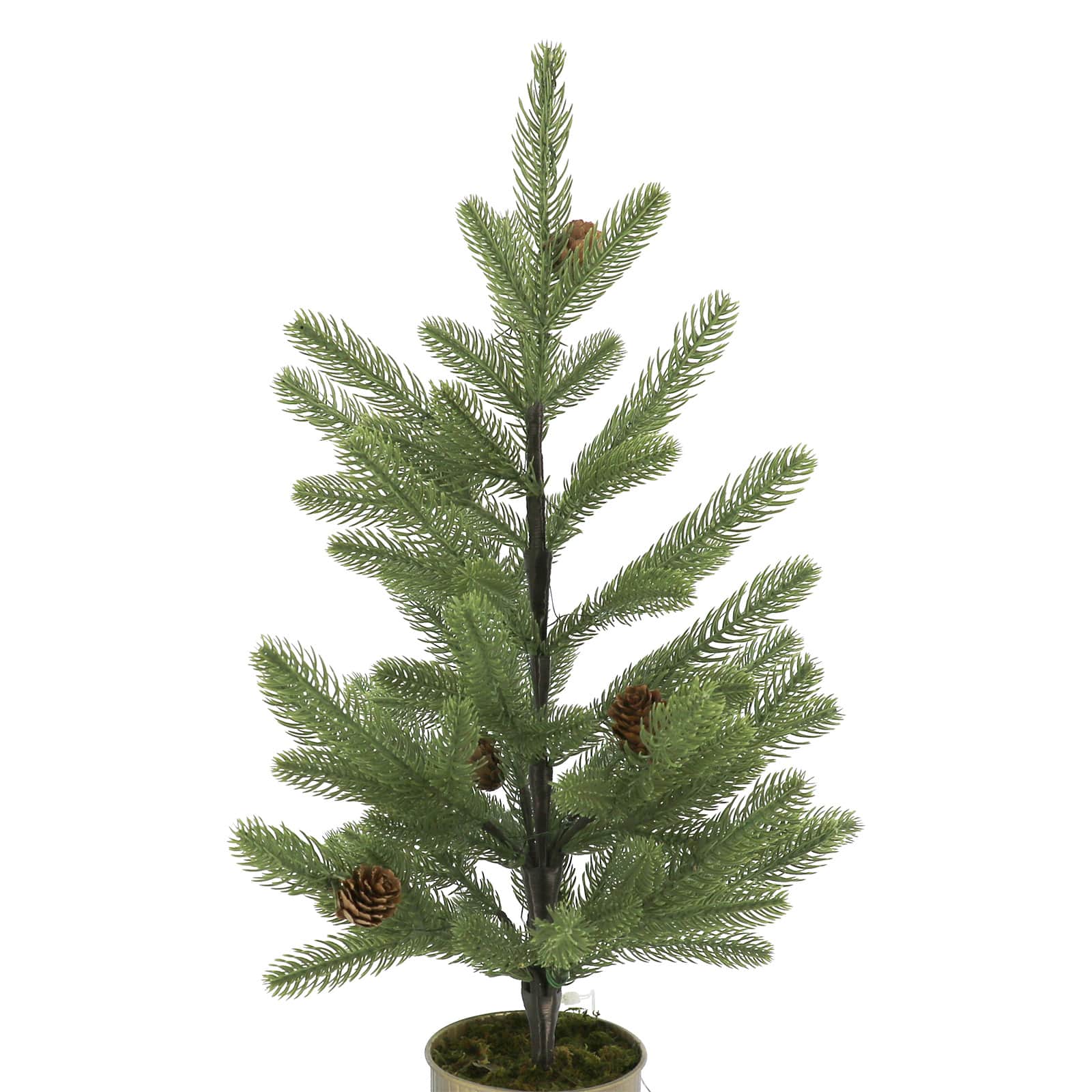 22&#x22; Pre-Lit Pine &#x26; Pinecone Accent Tree in Metal Bucket by Ashland&#xAE;